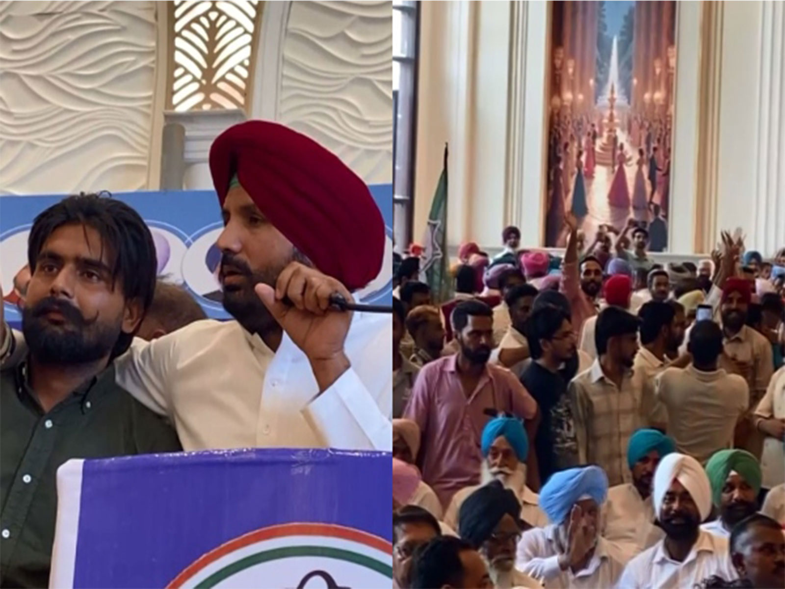 Chaos breaks out at Raja Warring's event in Bathinda (Photo/ANI) 