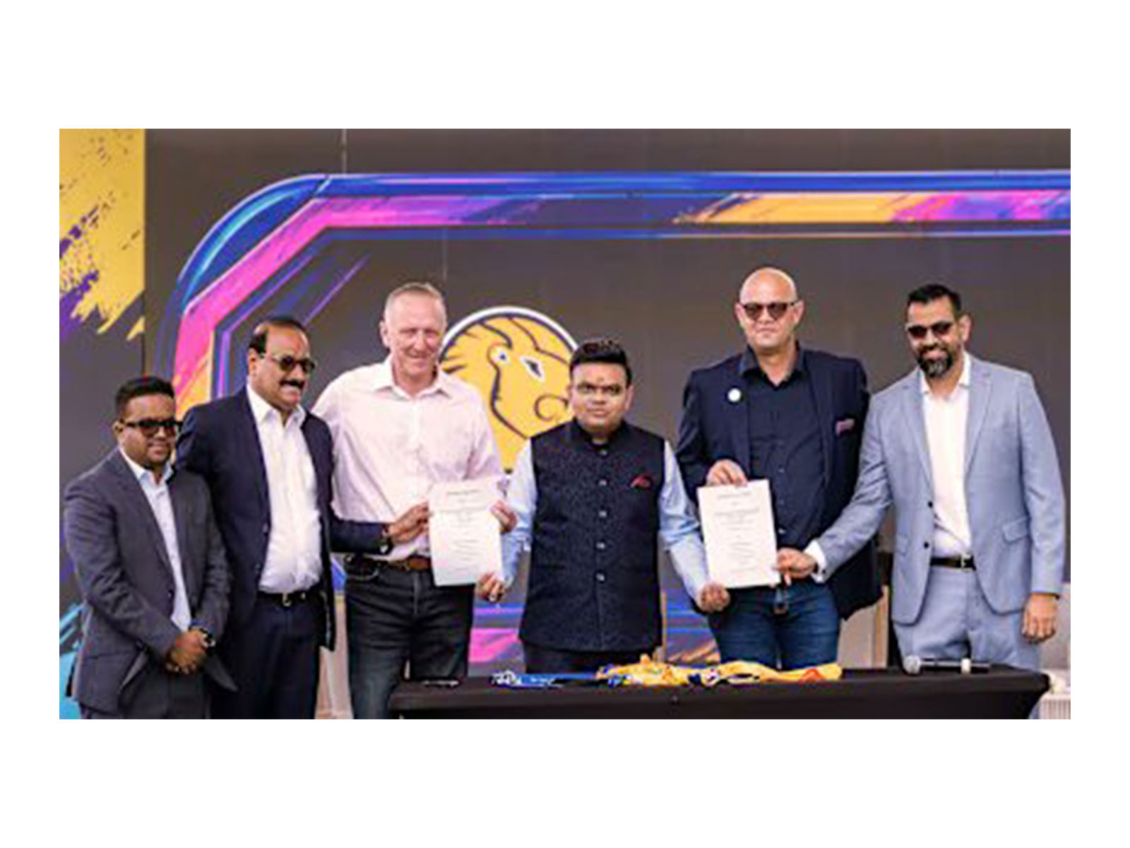 ICC chairman Jay Shah (centre) at the inauguration of the facility. (Photo: ICC)