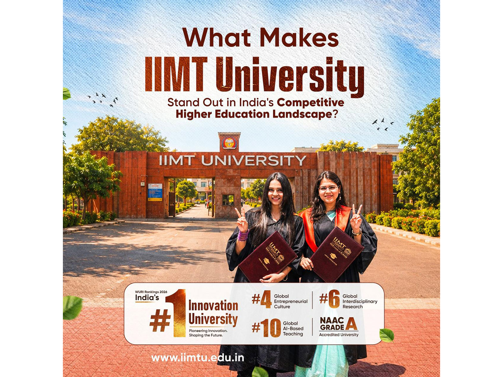 Discover why IIMT University is redefining higher education with global rankings, industry-ready learning, strong placements, and academic excellence. Admissions 2026-27 are now open