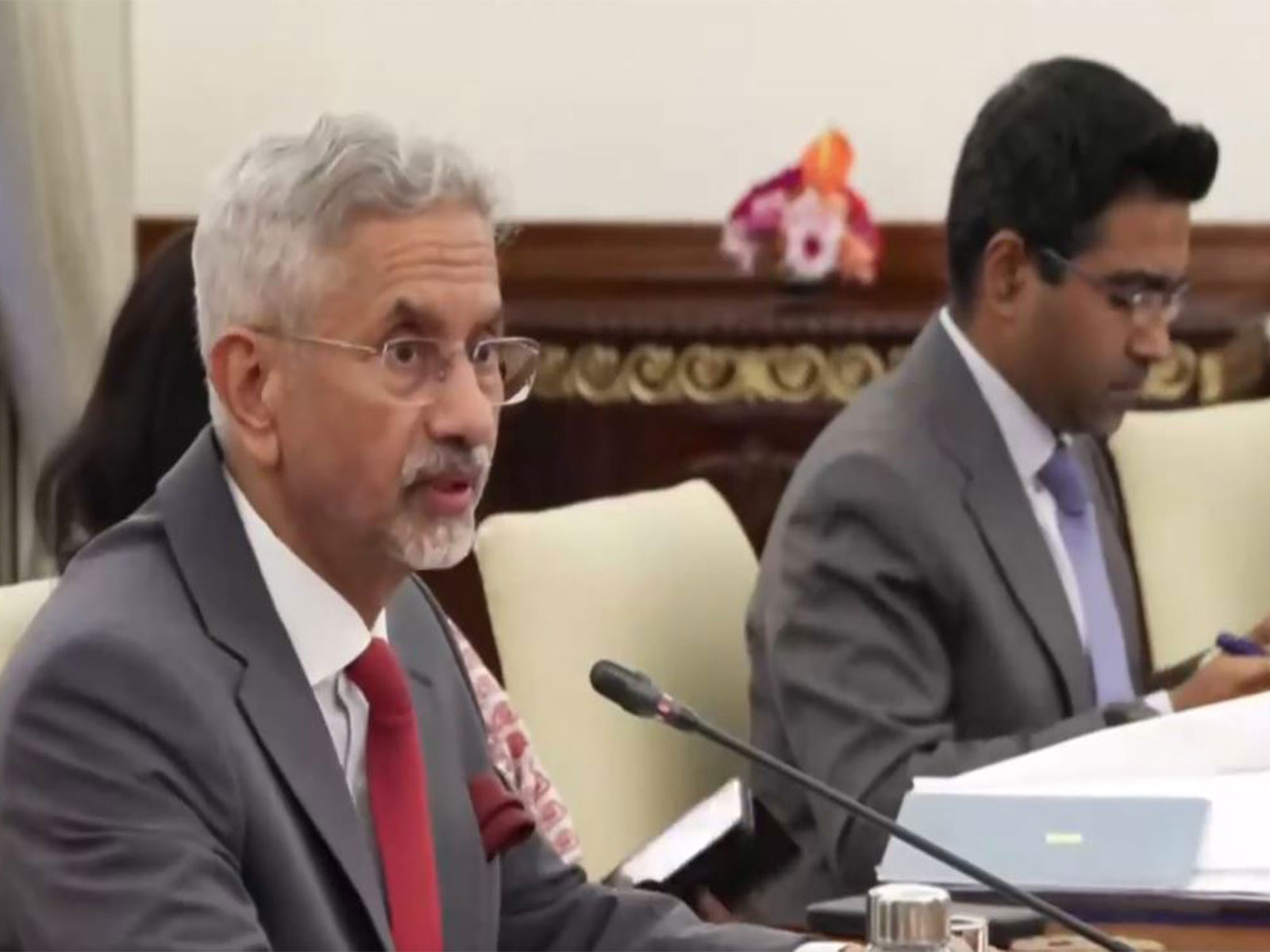 External Affairs Minister S Jaishankar delivers remarks during meeting with meeting with Foreign Minister Bakhtiyor Saidov (Photo/X@DrSJaishankar)