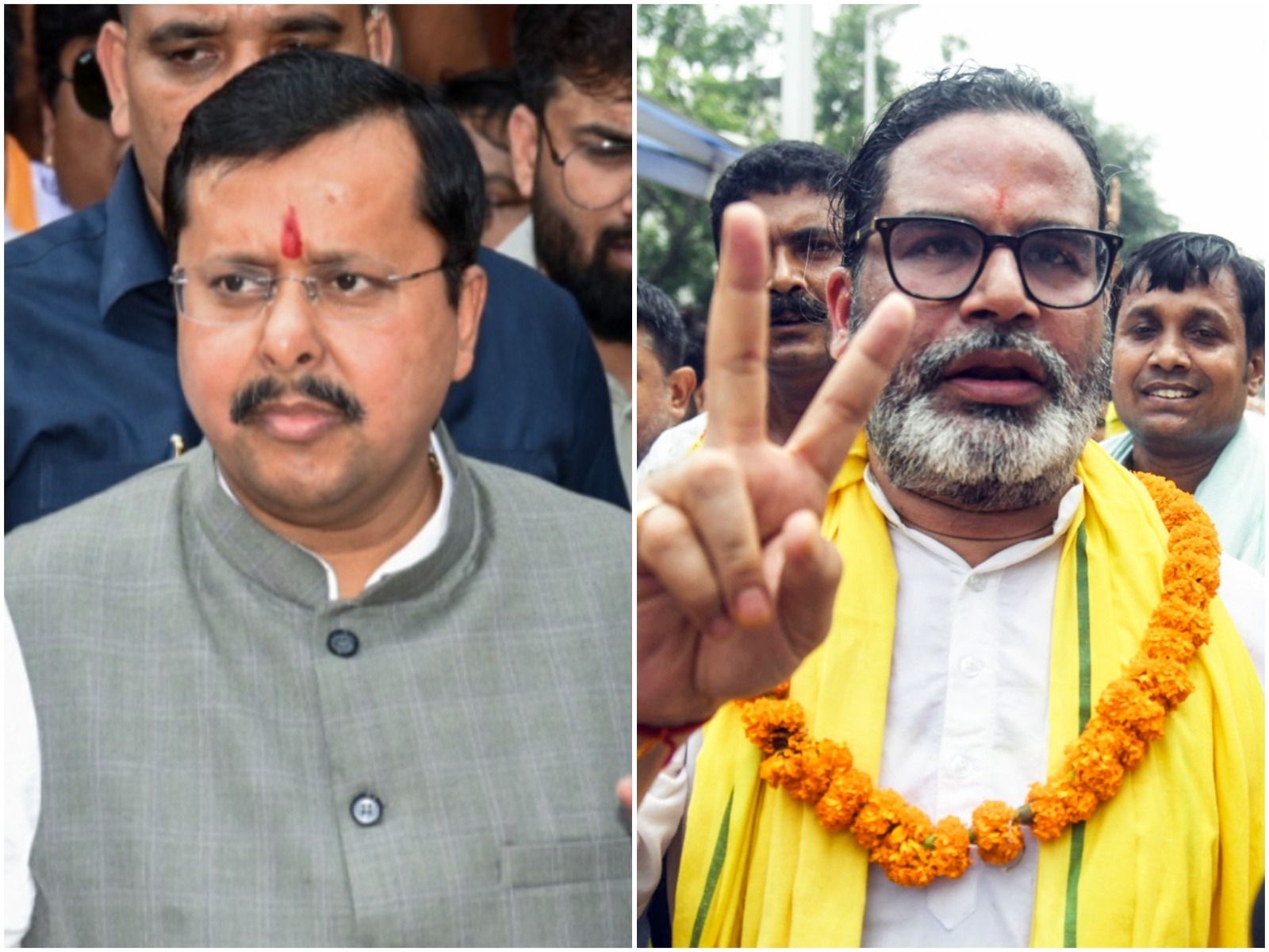 BJP national president Nitin Nabin (L) and Jan Suraaj Party founder Prashant Kishor (File Photo/ANI)