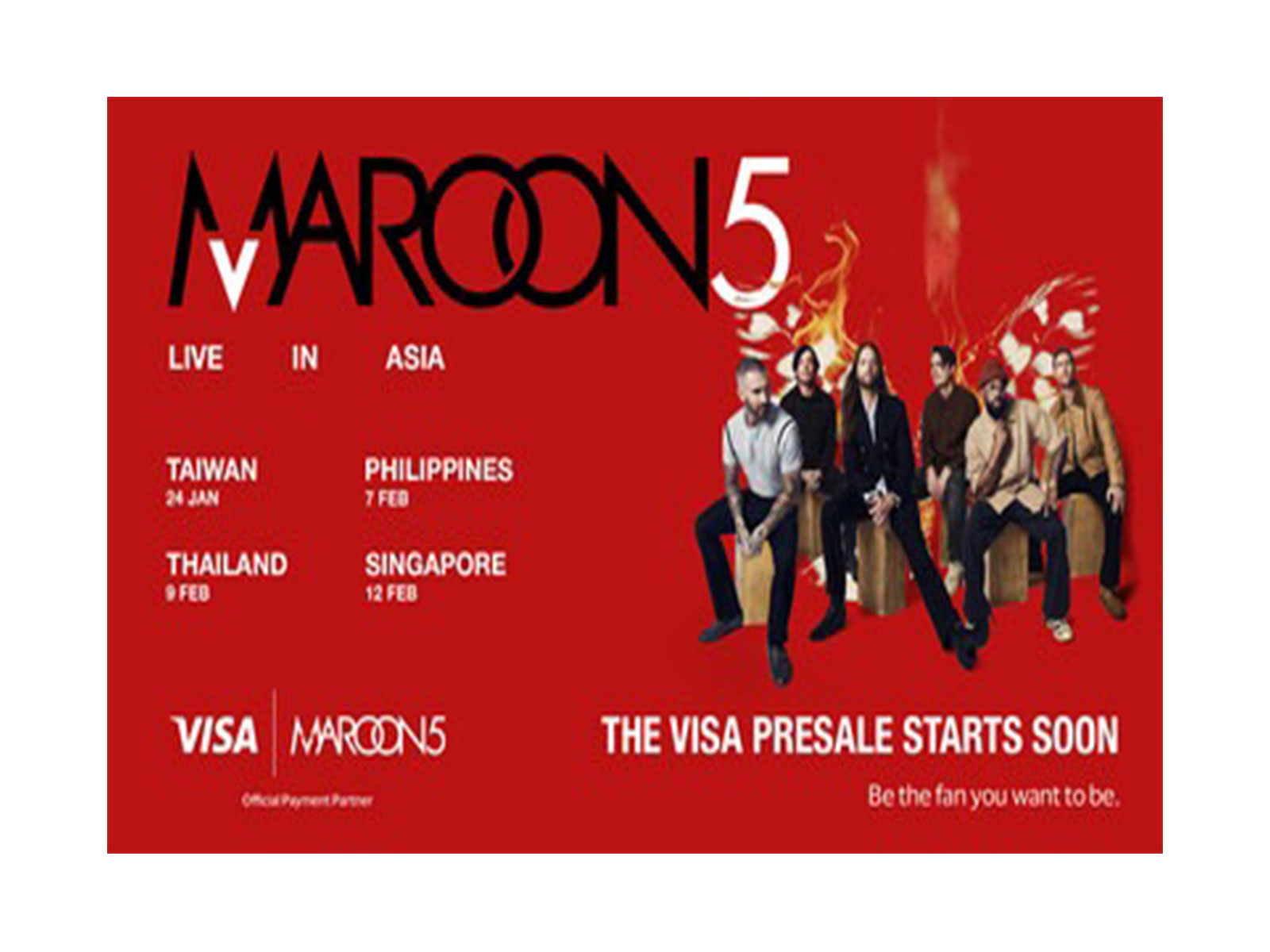 Yes Please: Visa is Official Payment Partner for the Maroon 5 Asia 2027 Tour