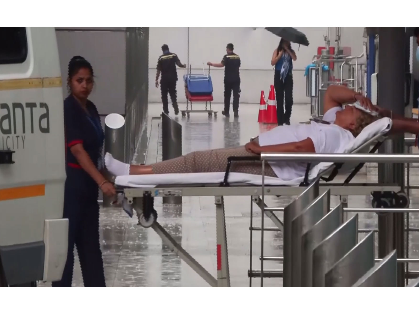 Passengers taken for medical evaluation from Delhi Airport (Photo/ANI)