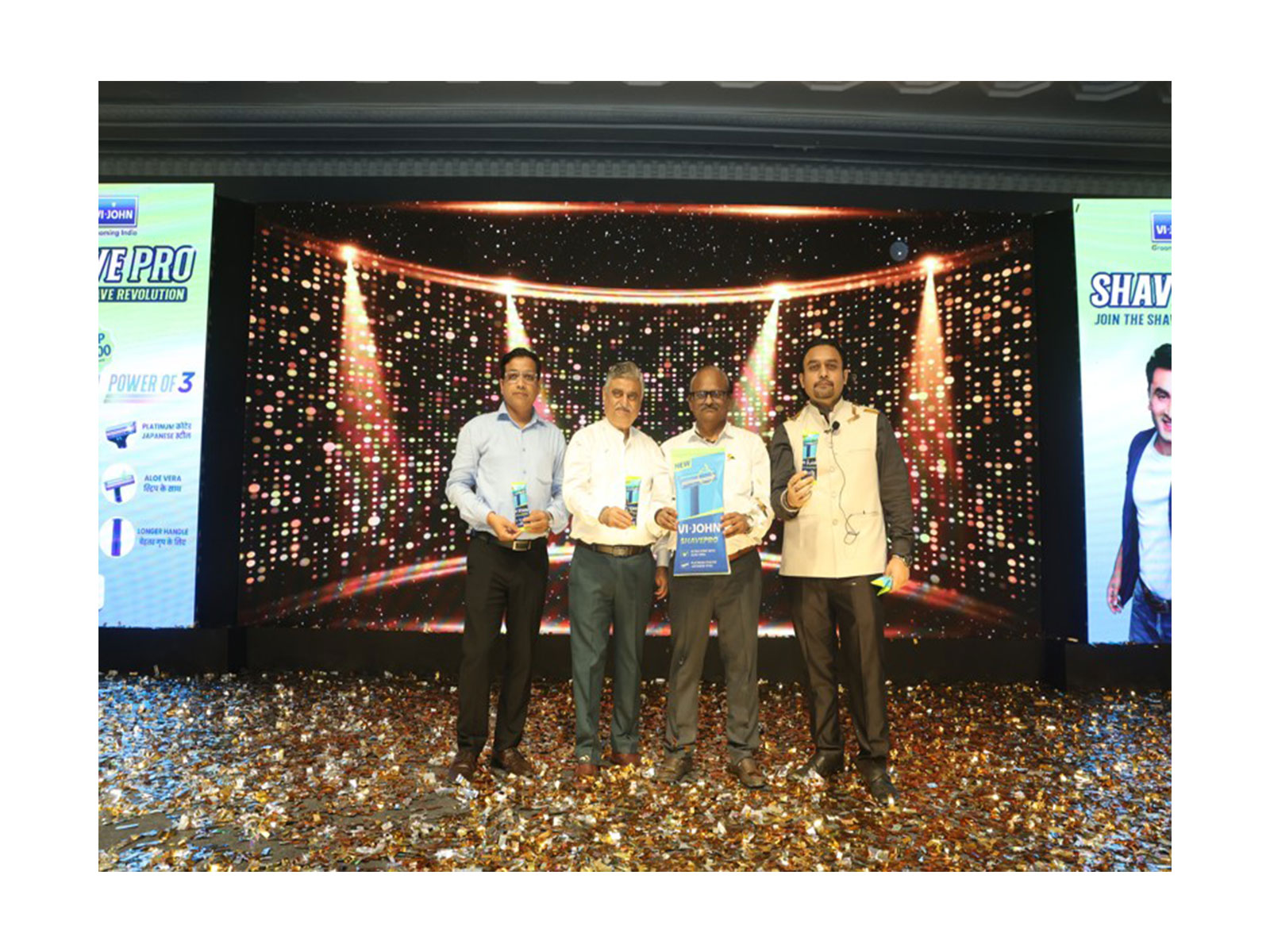 Umesh Kumar, Category Activation Manager, VI-JOHN, Vimal Pandey,  RB Singh, NSM VI-JOHN, Ashutosh Chaudharie, GM Marketing VI-JOHN (Photo/ Courtesy VI-JOHN)