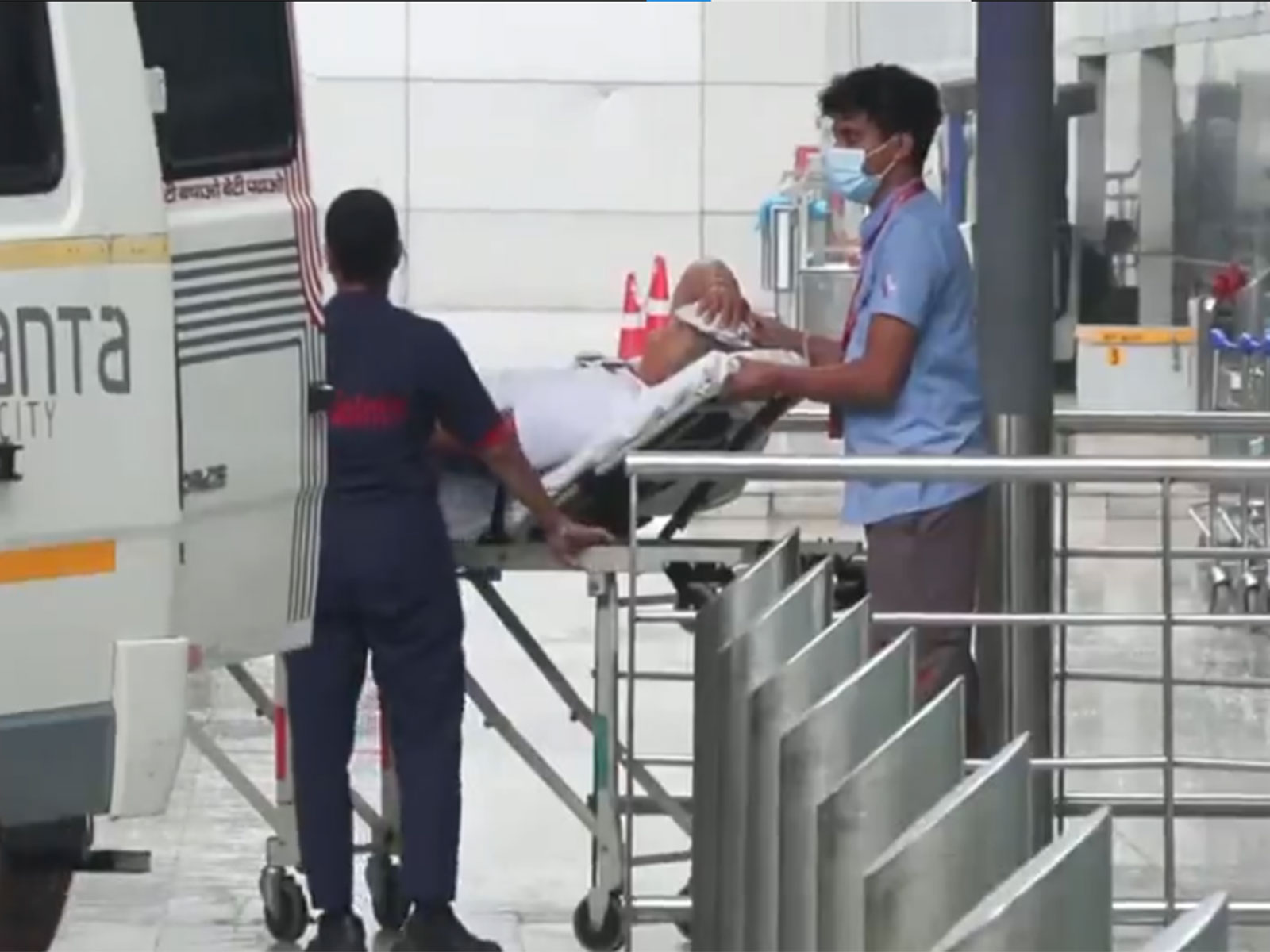 Passengers taken for medical evaluation from Delhi Airport (Photo/ANI)