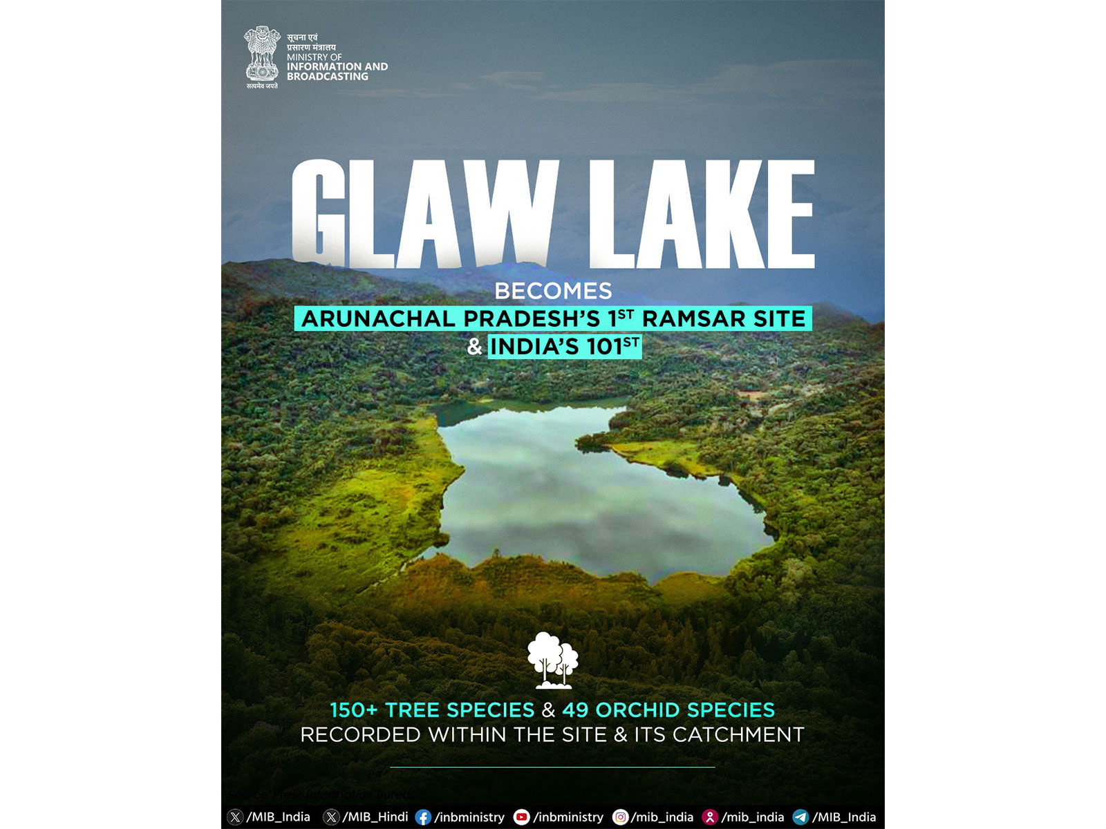 Arunachal Pradesh's Glaw Lake (Photo/ X @MIB_India)