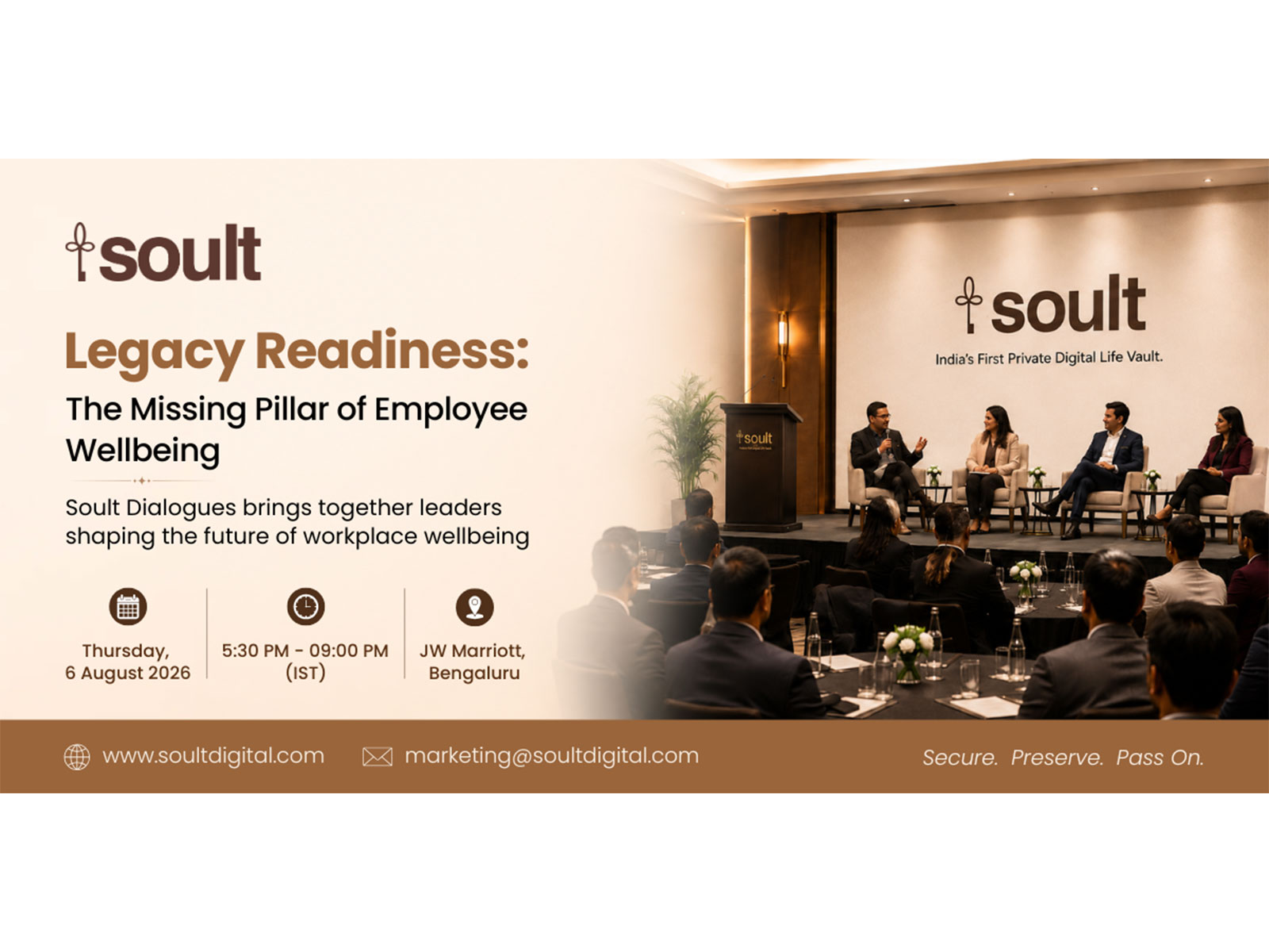 Invite-only leadership forum in Bengaluru to convene CEOs, CFOs, CHROs, and legal and financial experts to explore why legacy planning should become part of employee wellbeing.