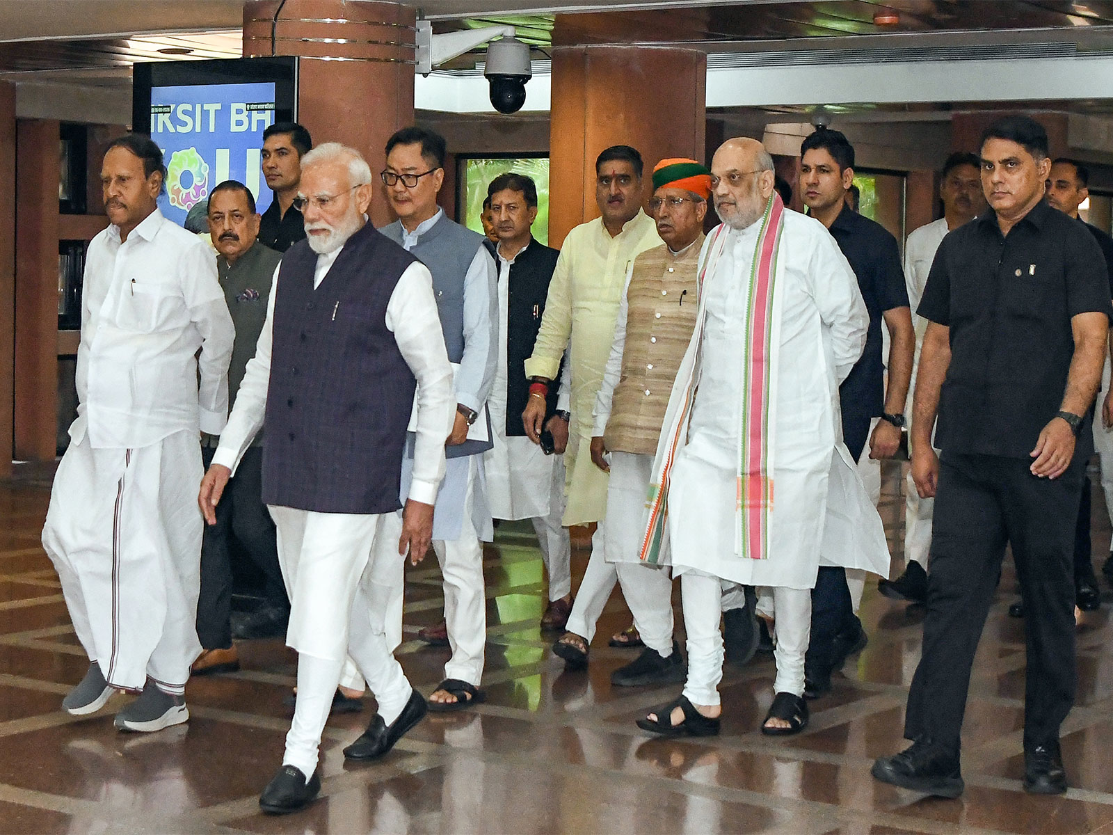 Prime Minister Narendra Modi along with BJP leaders (Photo/ANI)