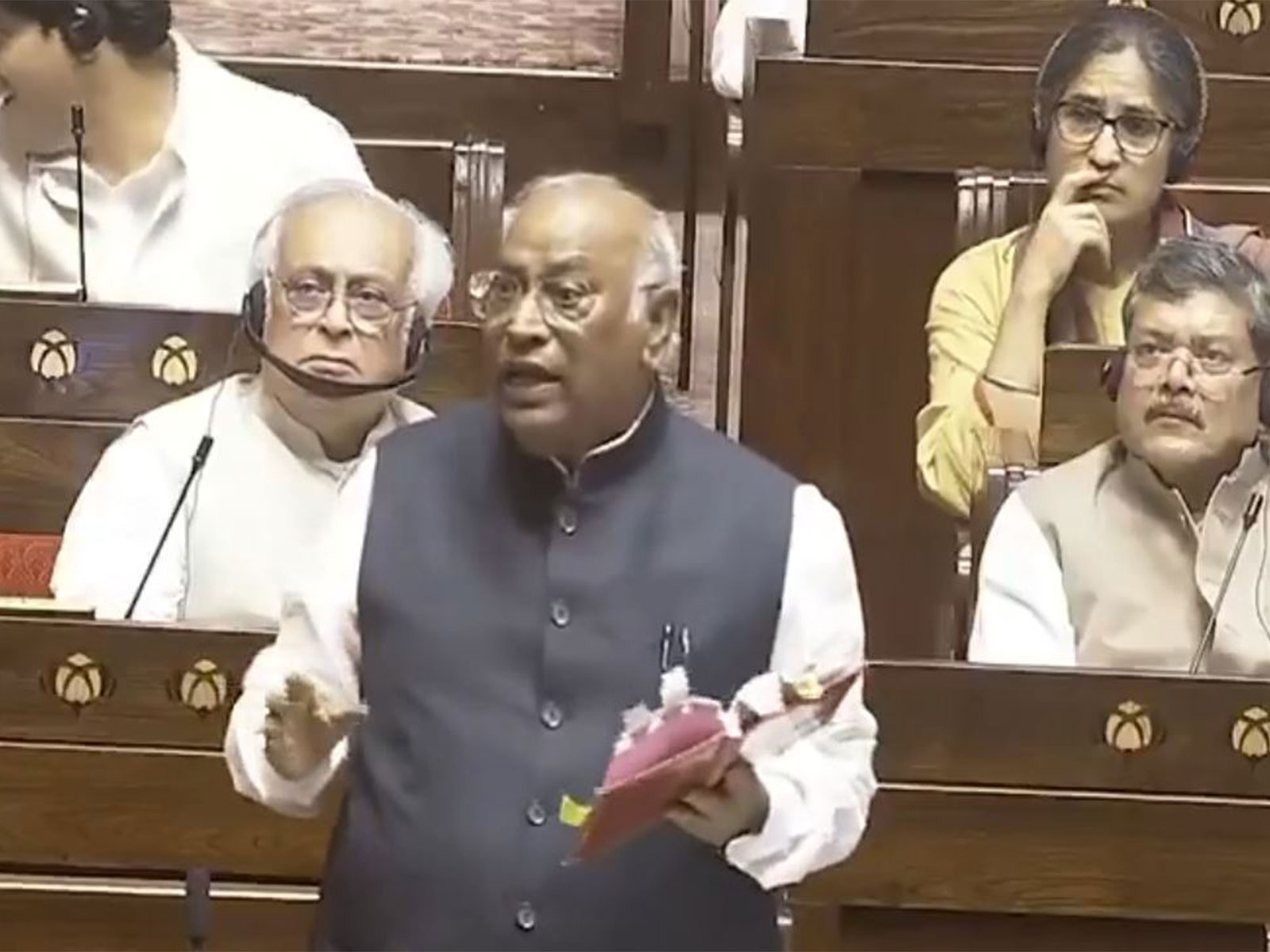 Congress President and RS LoP Mallikarjun Kharge (Photo/Sansad TV)