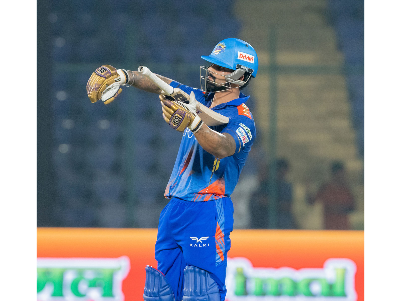 North Delhi Strikers captain Sarthak Ranjan after his half-century in a DPL match. (Photo: DPL)