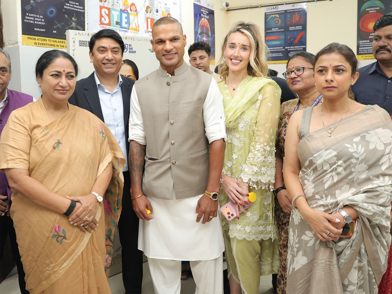 Delhi CM Rekha Gupta, Shikhar Dhawan, Sophie Dhawan, Anshita Gupta and Ravi Kunwar at the SDF event (Photo: SDF)