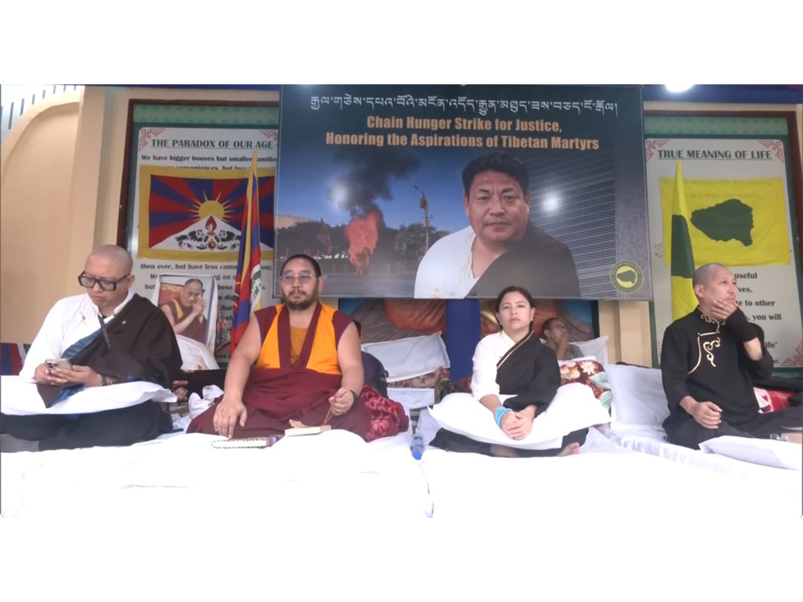 Tibetan Youth Congress continue strike in Dharamshala (Photo/ANI)