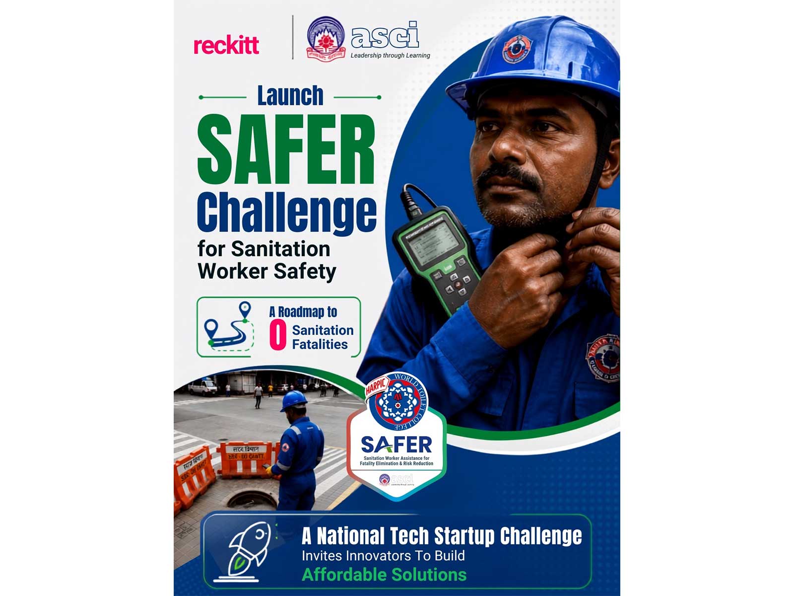 Reckitt and ASCI Launch National Innovation Challenge 'SAFER' to Advance Sanitation Worker Safety 