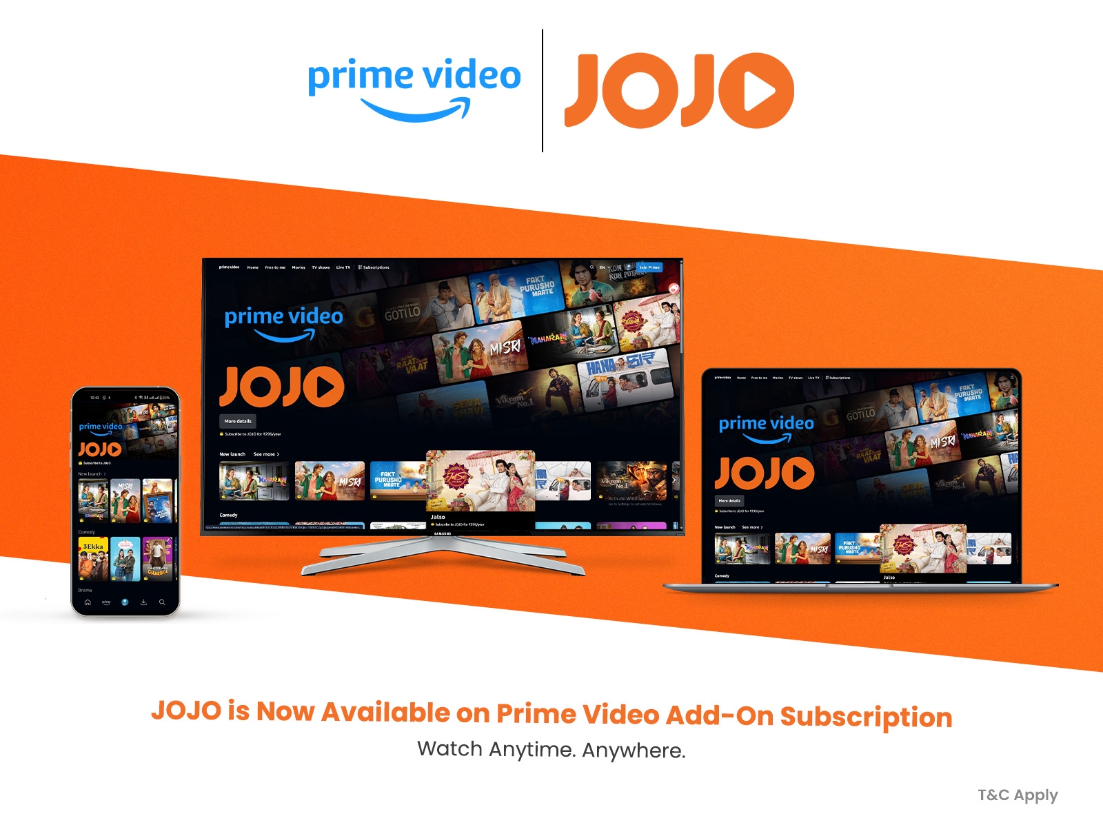 JOJO Expands Its National Footprint with Prime Video Add-On Subscription, Bringing Gujarati Entertainment to Millions Across India