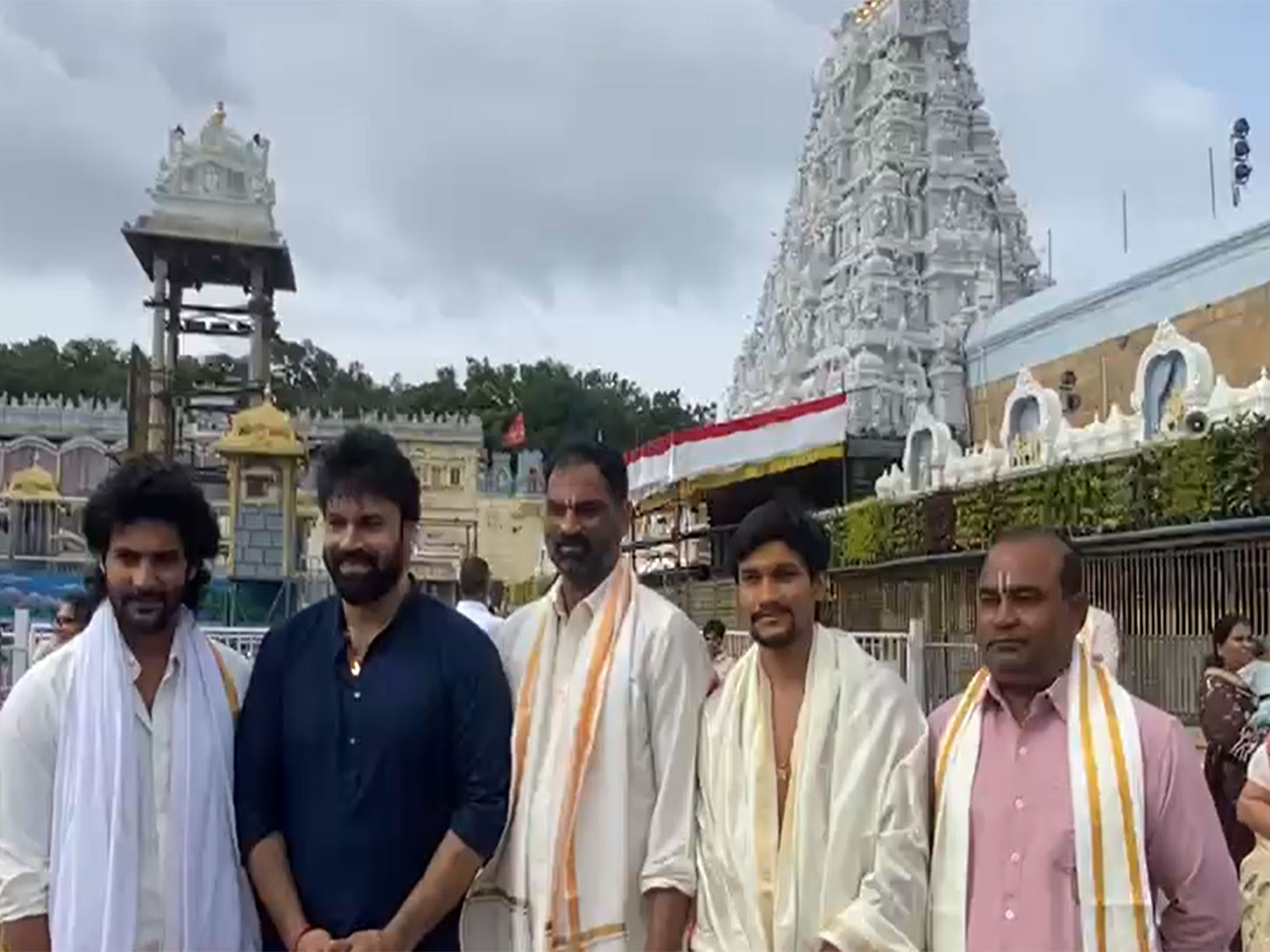 Aadi Saikumar, Ashwin Babu at Tirumala Sri Venkateswara Swamy Temple
