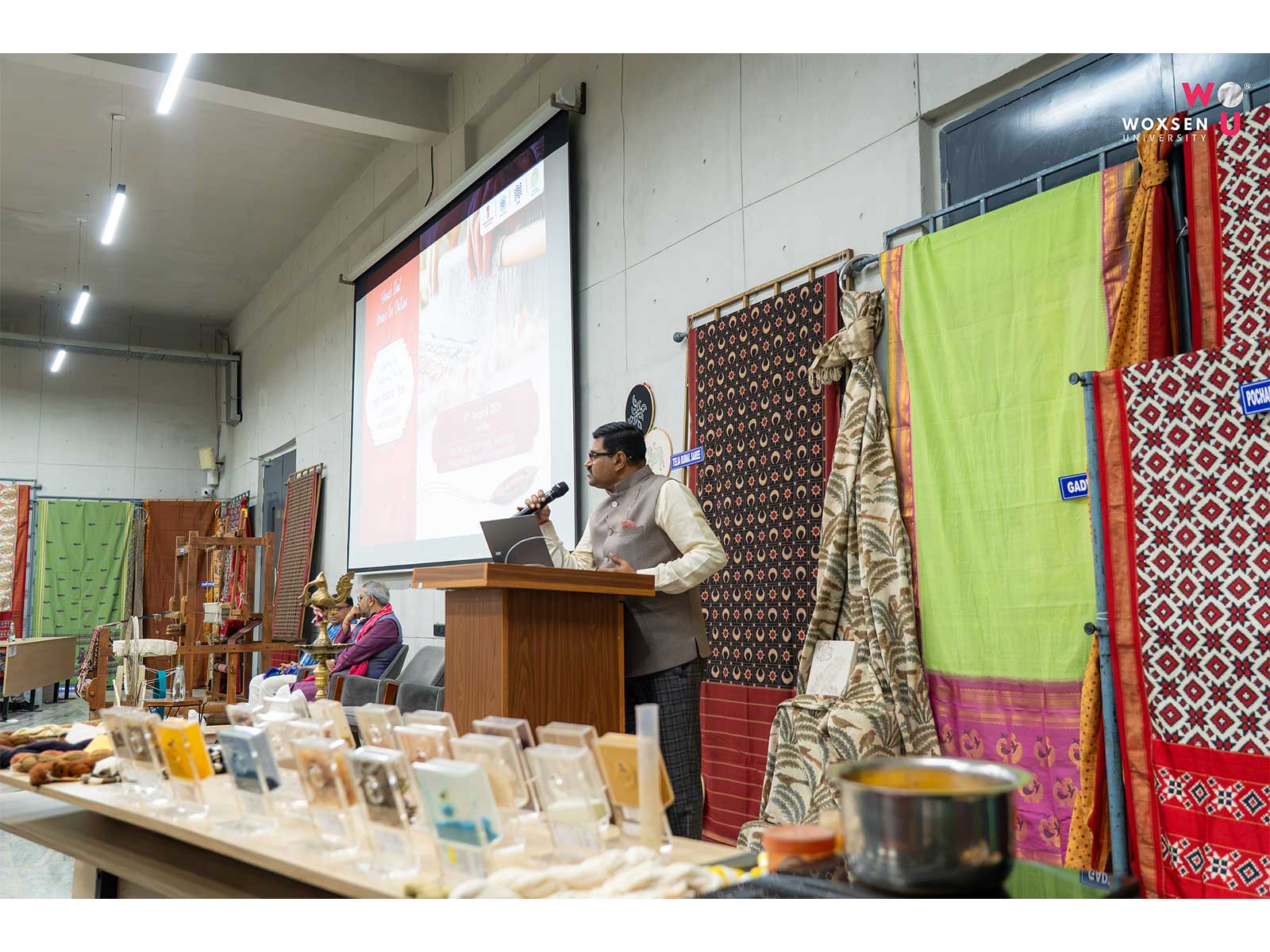 Woxsen University celebrates National Handloom Day with a special handloom workshop, held in association with Weaver Service Centre, Hyderabad