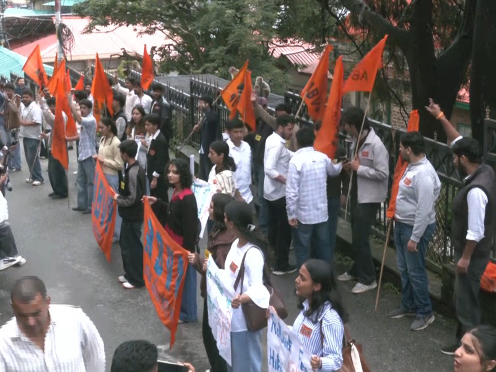 ABVP students protest against fee hike (Photo/ANI)