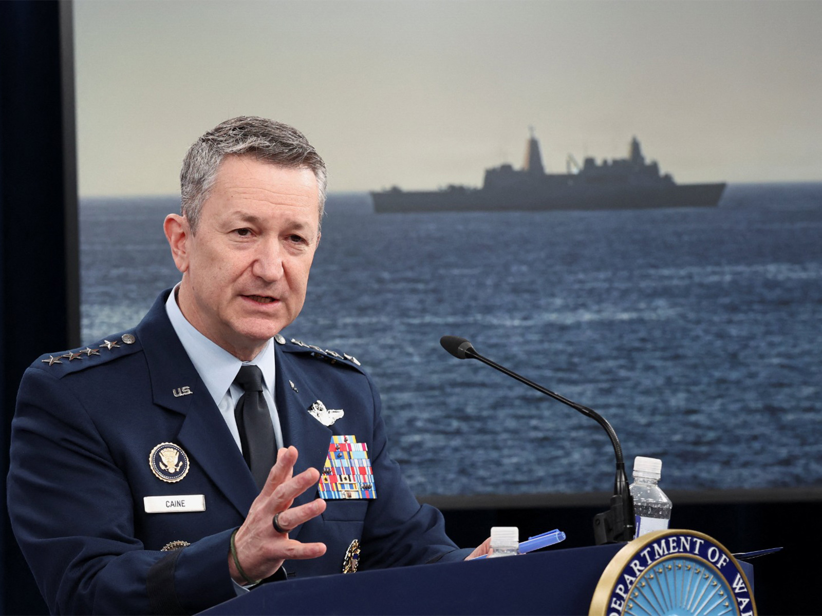 Chairman of the Joint Chiefs of Staff General Dan Caine speaks during a briefing on the Iran war at the Pentagon (Photo/ Reuters)