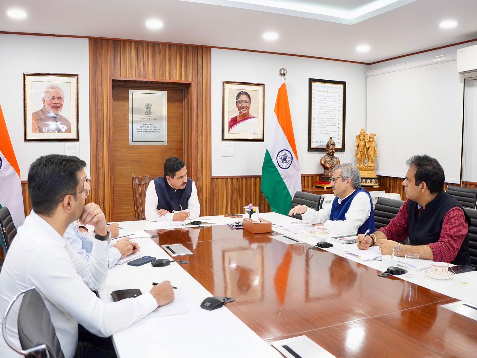 Union Education Minister Pralhad Joshi chairs meeting with officials (Photo/@JoshiPralhad)
