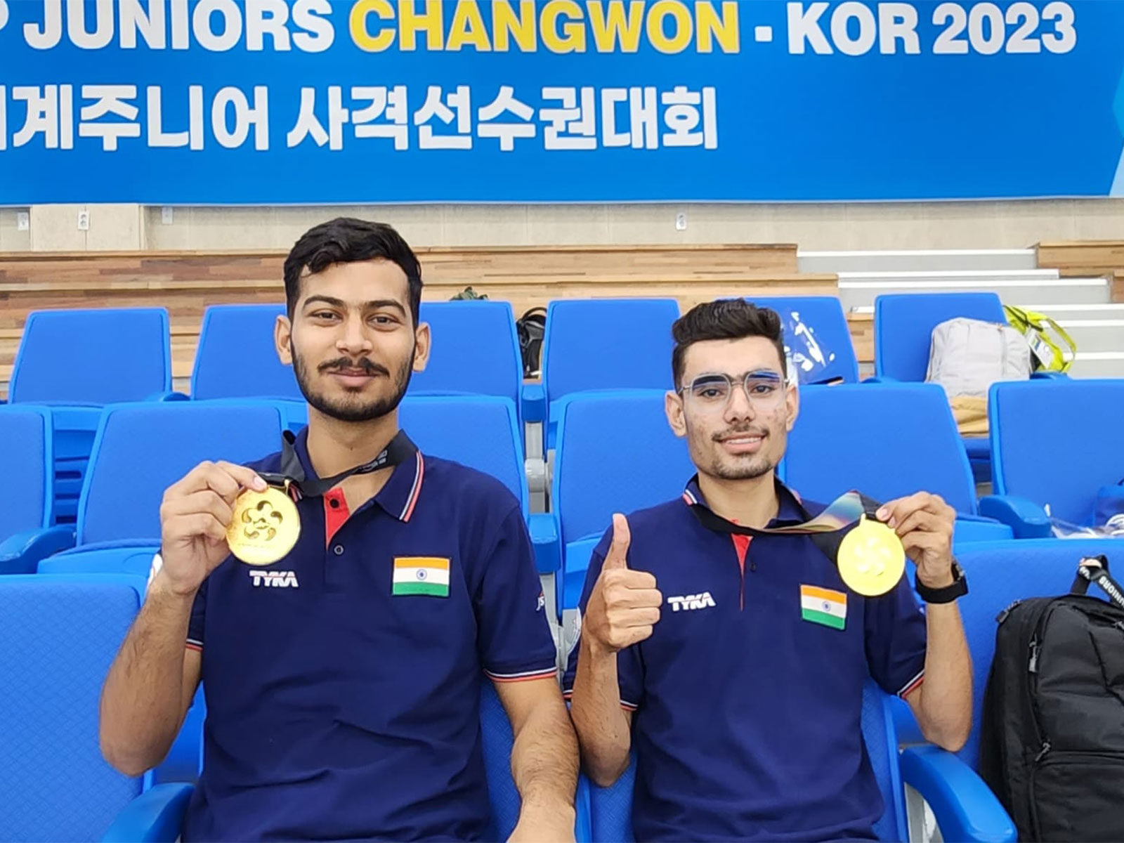 Indian 10M Air Pistol shooter Kamaljeet (R) (Photo: X/ @Media_SAI)