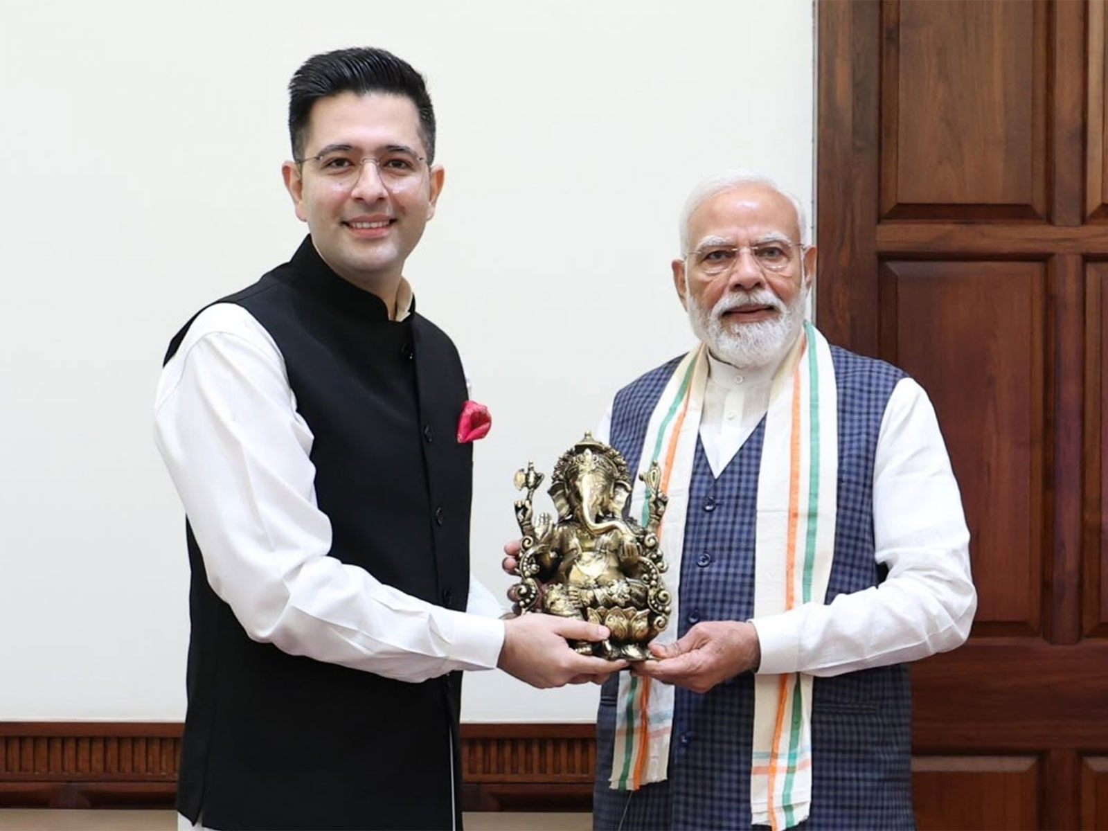 Rajya Sabha MP Raghav Chadha meets PM Modi (Photo/ANI)