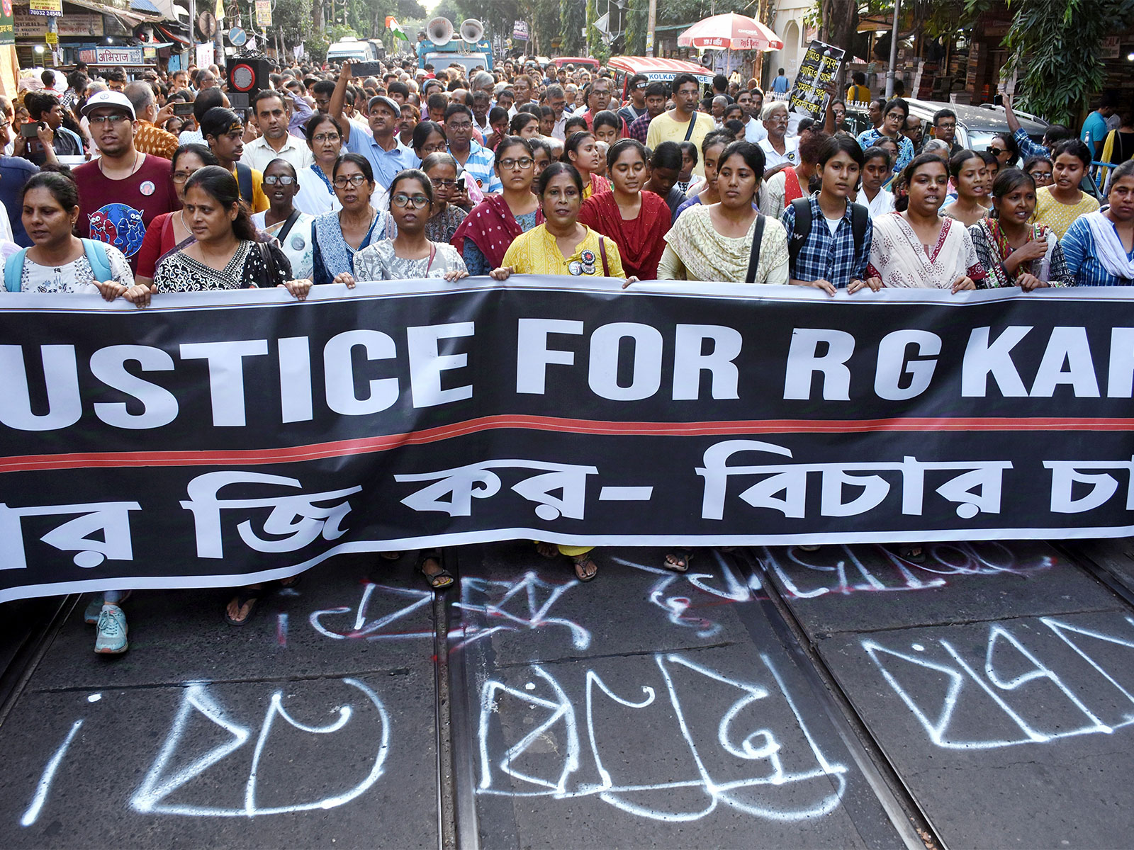 Junior doctors protest demanding justice for victim of the RG Kar Medical College and Hospital incident in 2024 (File Photo/ANI)