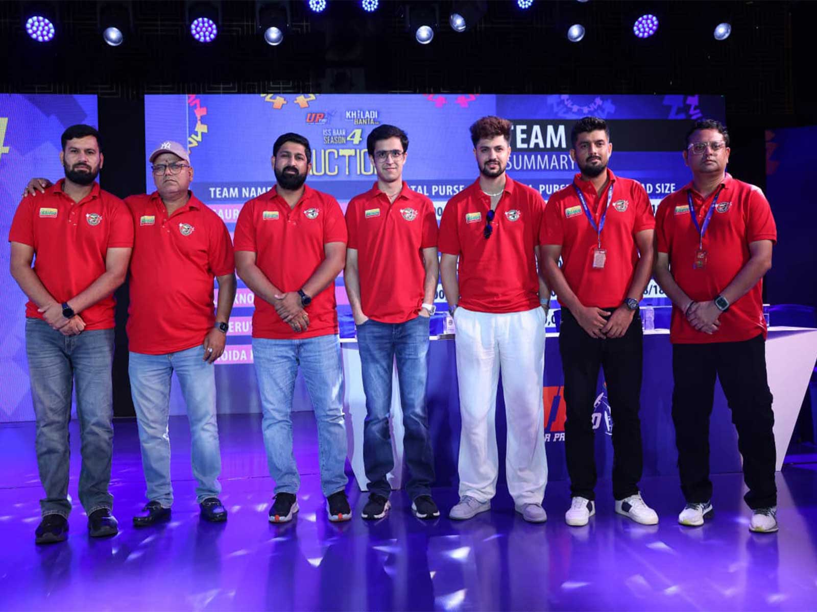 Kanpur Superstars officials with cricketer Sameer Rizvi  (Photo: UP T20 League)