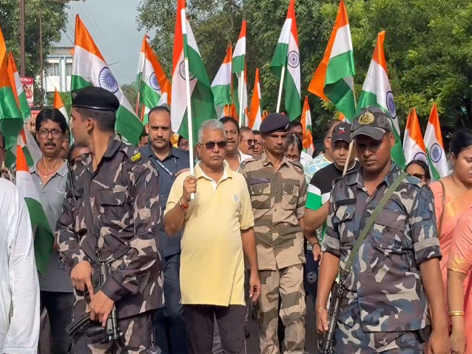 West Bengal Minister Dilip Ghosh at the Tiranga Yatra (Photo/ANI)