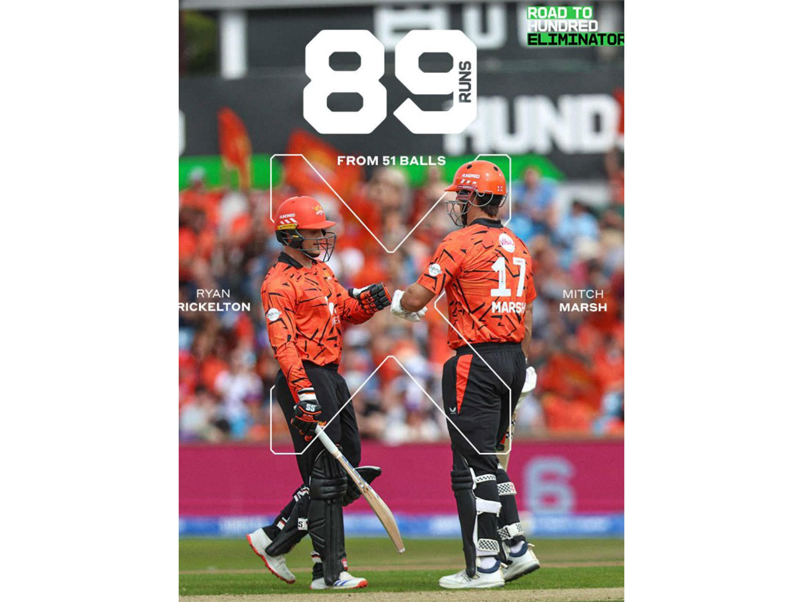Ryan Rickelton and Mitchell Marsh (Photo: @thehundred Instagram)