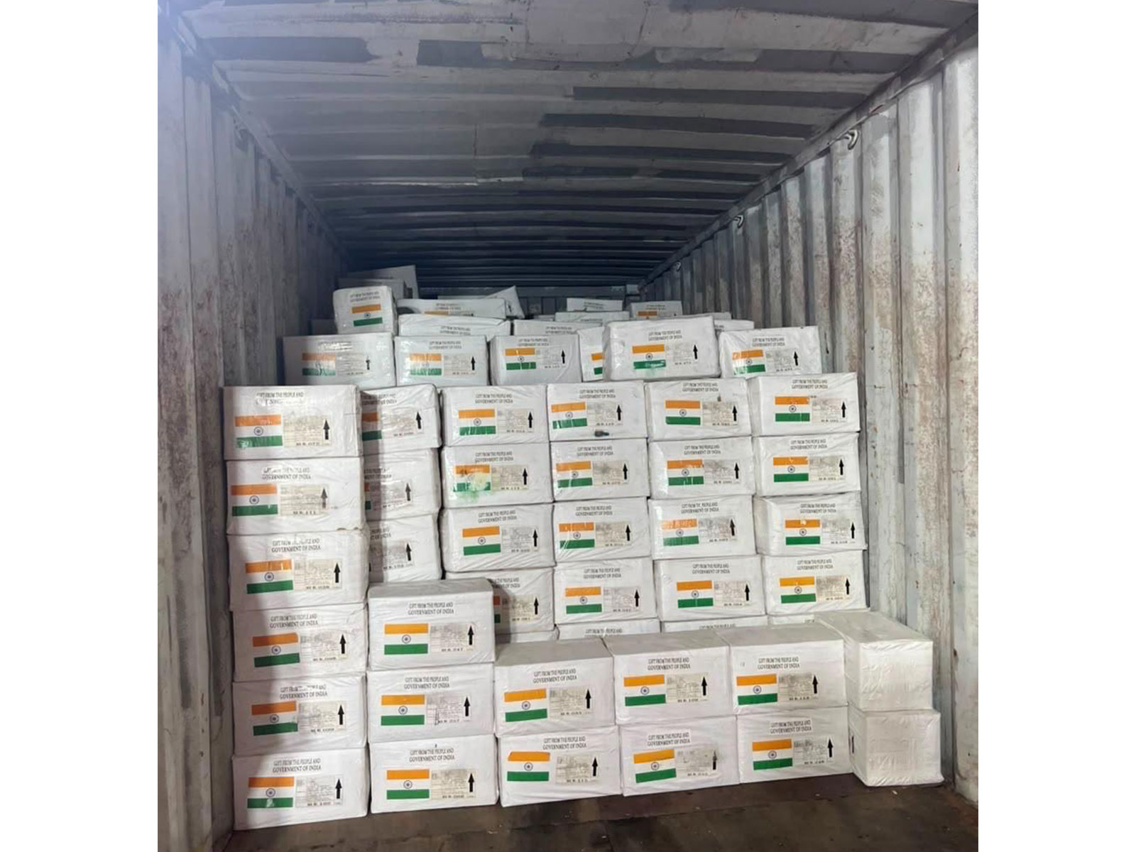 Indian medical supplies being transported to Bolivia in support of its public healthcare system. (Photo: X/@MEAIndia)