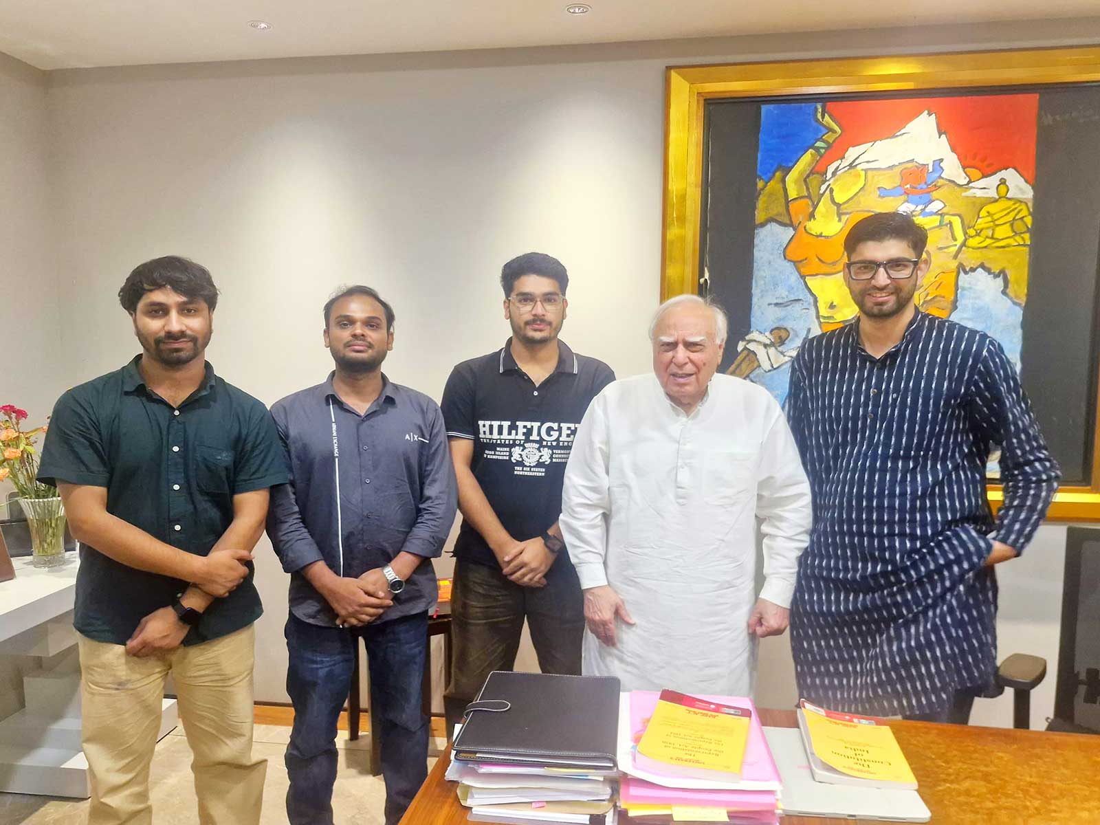 J-K Students Association delegation with Rajya Sabha MP Kapil Sibal (Photo/JKSA)