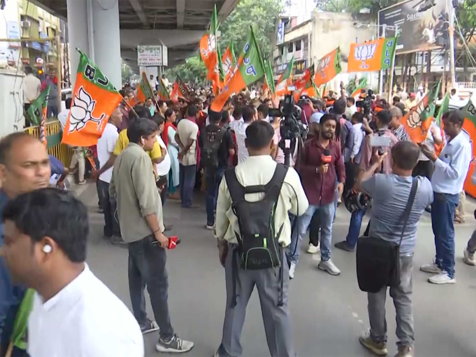 Visuals of the protest (Photo/ANI) 