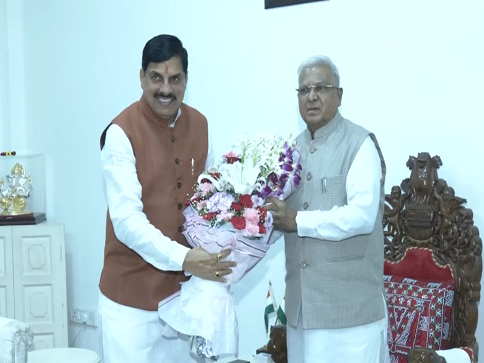 MP CM Mohan Yadav meets Governor Mangubhai Patel  (Photo / ANI)