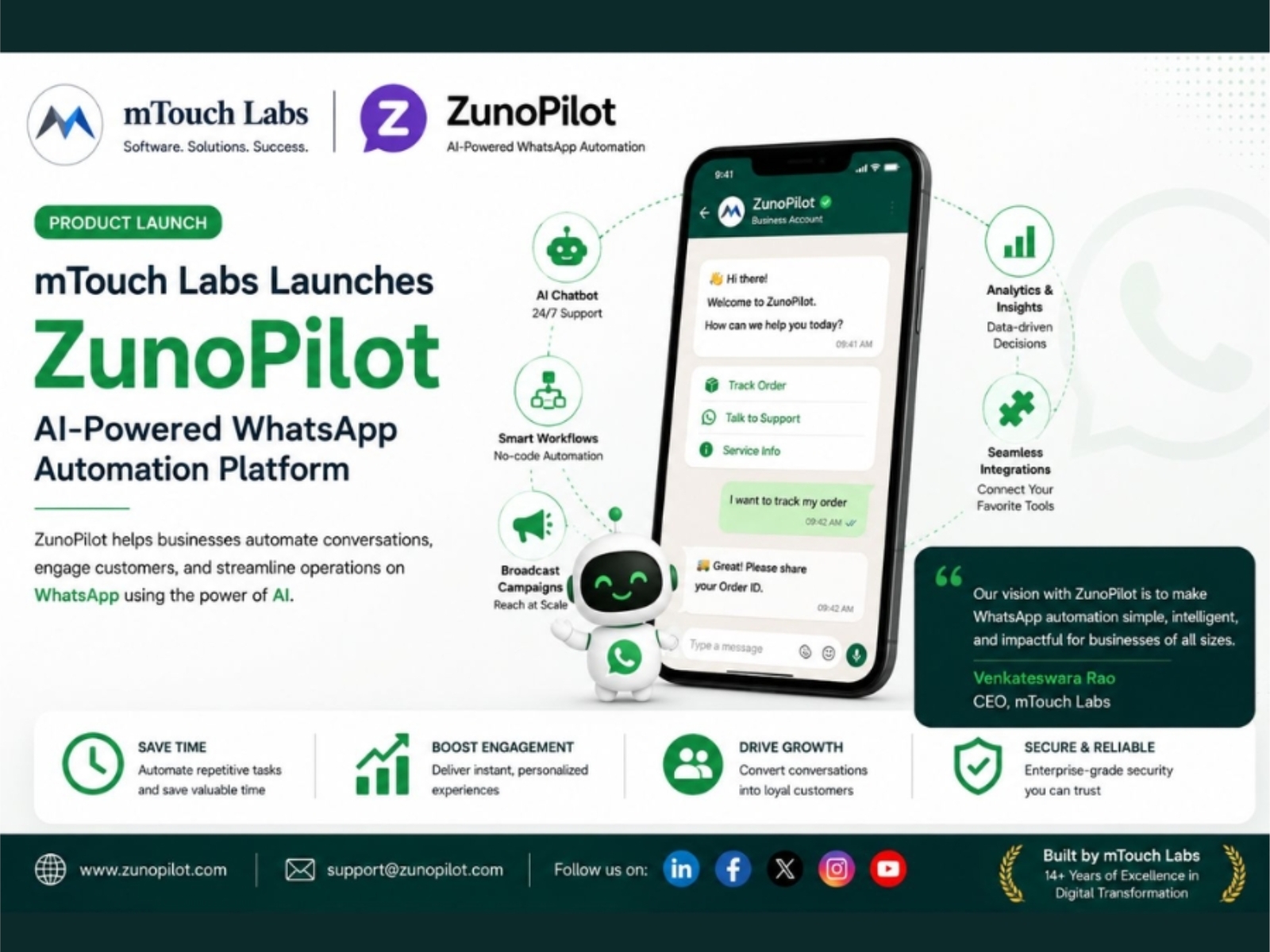 Hyderabad-based technology company introduces an AI-led platform to help businesses automate customer conversations, workflows, sales and support on WhatsApp