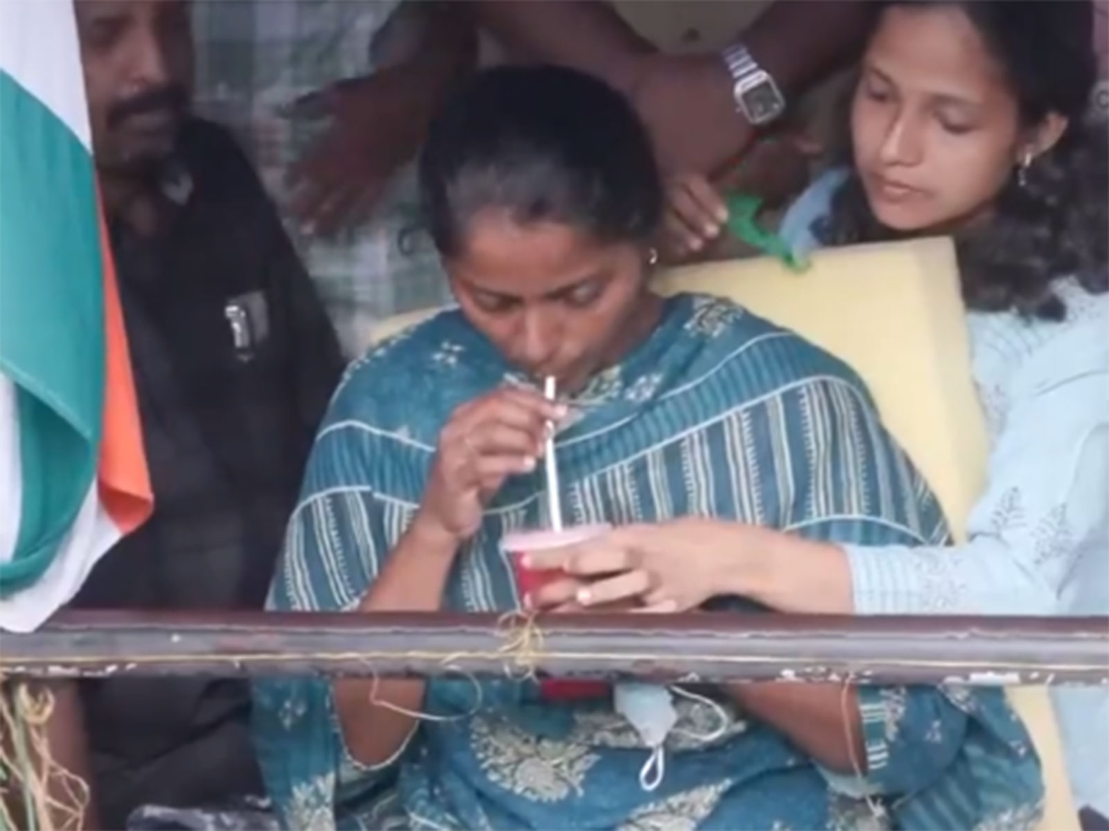 All Kerala LPST Rank Holders Association Secretary S Valarmathi ends hunger strike by drinking water (Photo/ANI)