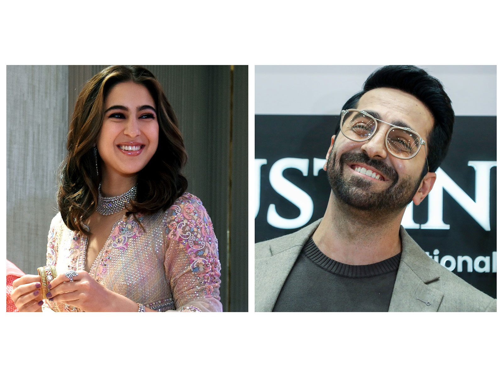 Sara Ali Khan and Ayushmann Khurrana (Image source: ANI)