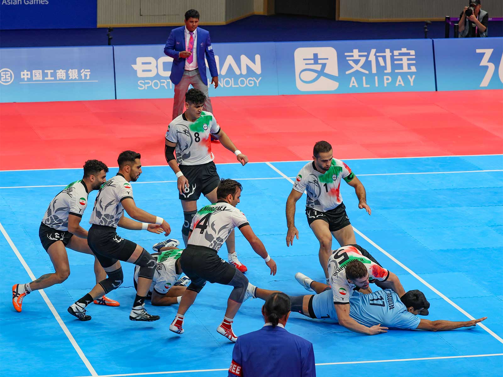 Iran Kabaddi players during Asian Games 2022 final against India. (Photo: ANI)