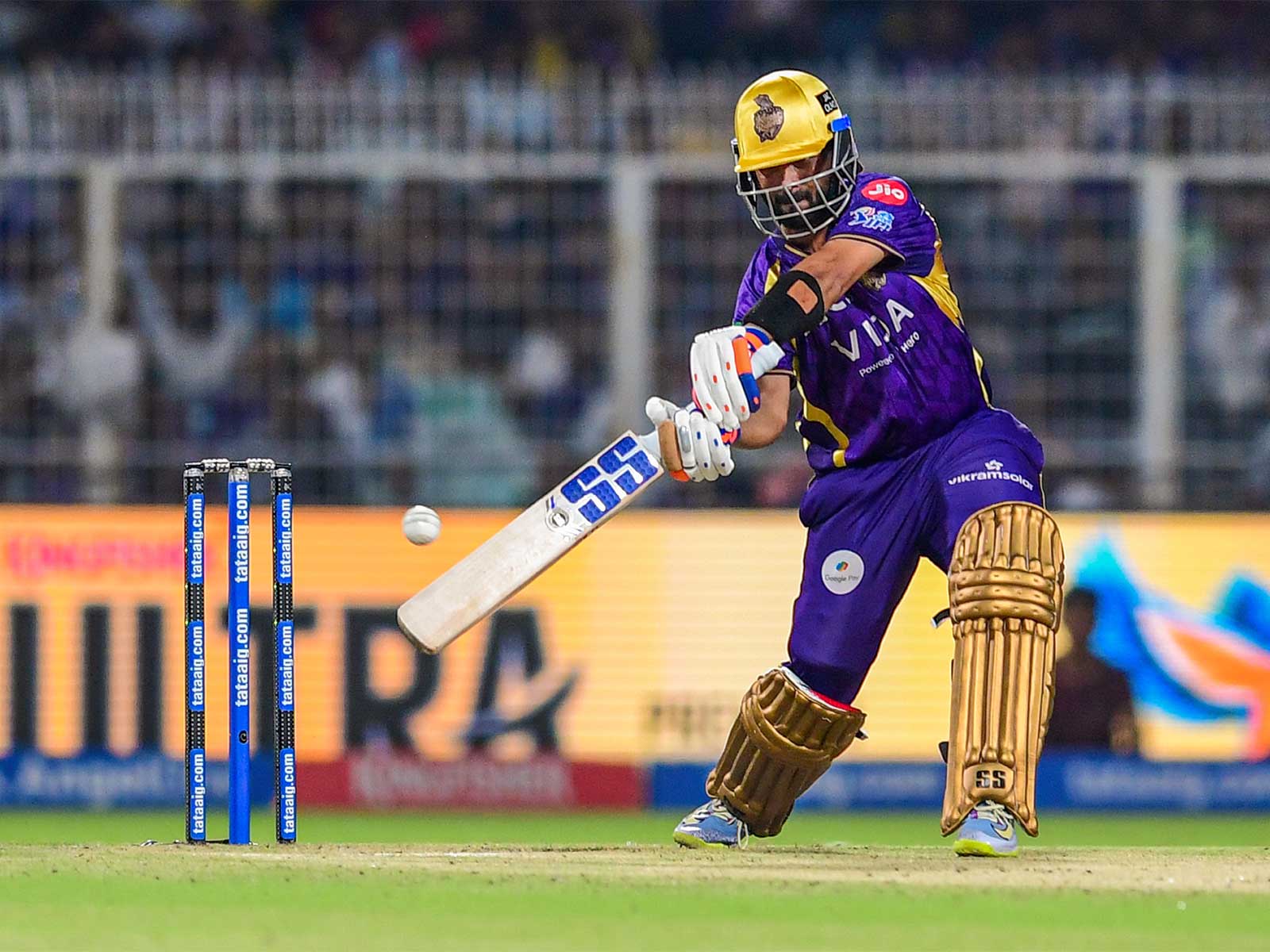 Ajinkya Rahane playing for KKR in IPL 2026. (Photo: ANI)