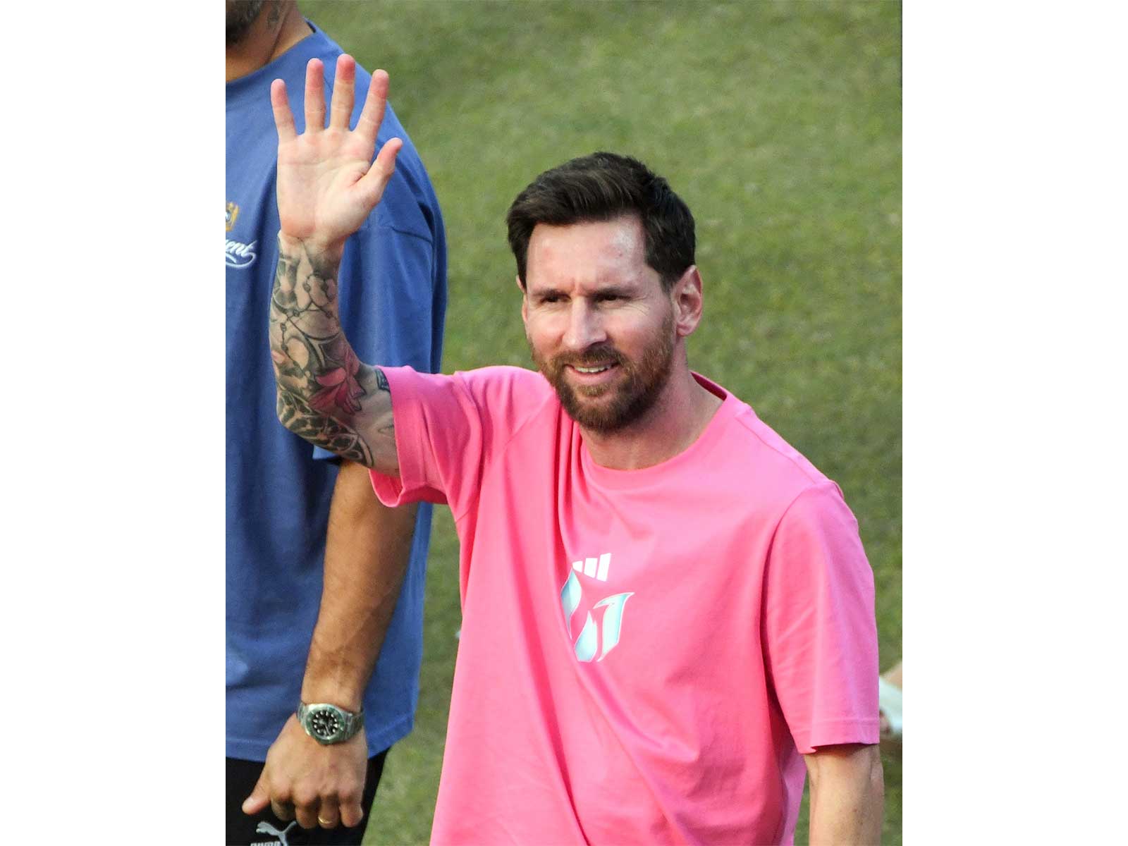 Football legend Lionel Messi at Arun Jaitley Stadium, in New Delhi during his G.O.A.T. India Tour 2025 (File Photo/ANI)