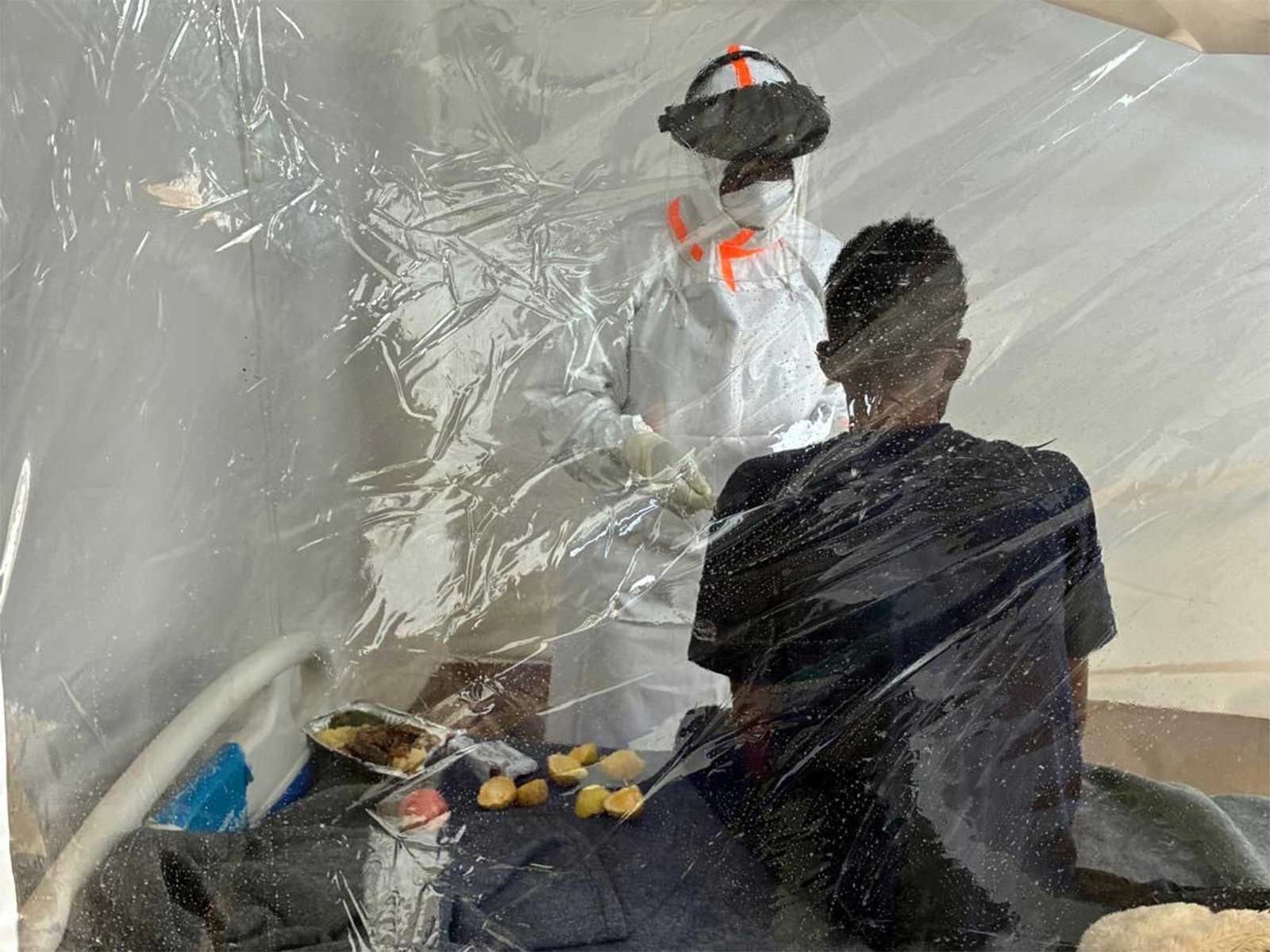 A patient infected with Ebola virus being treated in Democratic Republic of Congo (Photo/X@DrTedros)