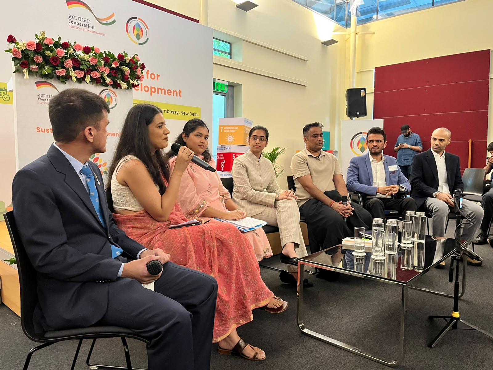 Delegates participate in a panel discussion during the Indo-German development policy negotiations held at the German Embassy in New Delhi. (Image Source: German Embassy, New Delhi)