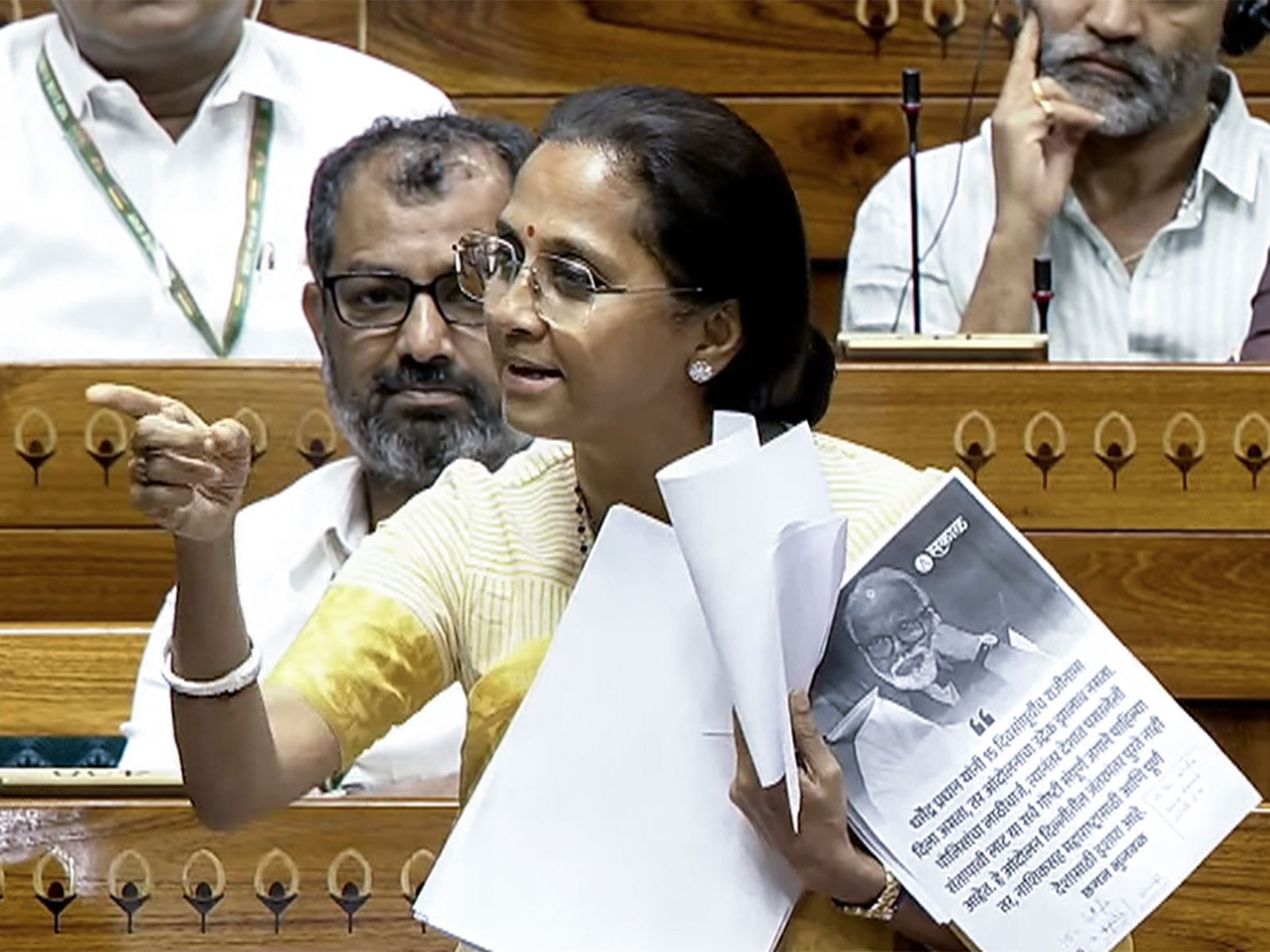 NCP (SP) MP Supriya Sule speaks in Lok Sabha during the Monsoon Session of Parliament (File Photo/SansadTV)