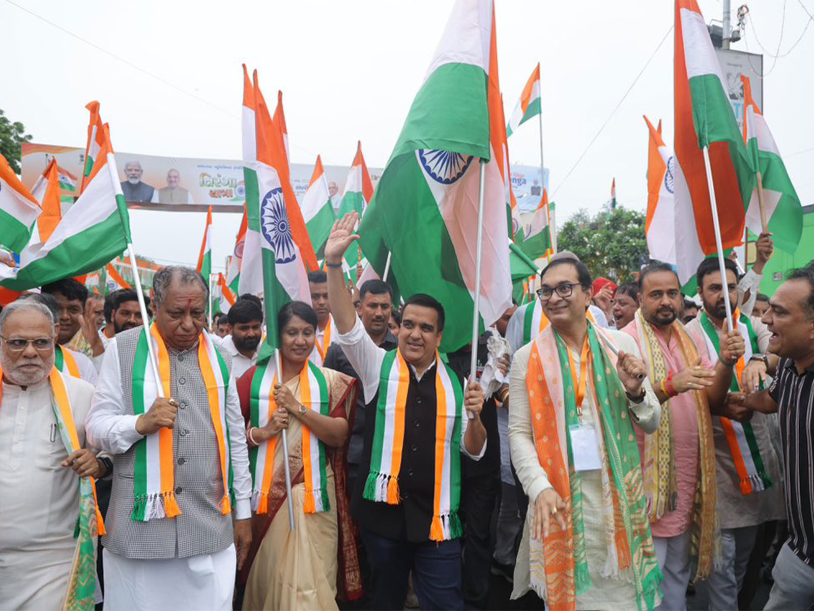 Gujarat Dy CM Sanghavi flags off 'Tiranga Yatra' in Ahmedabad (Photo:X/@sanghaviharsh)