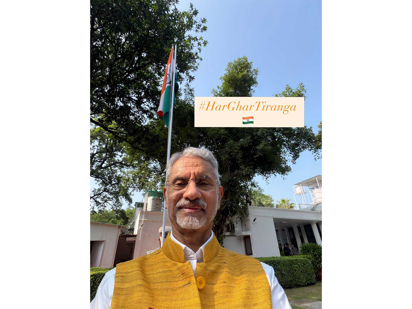 External Affairs Minister S Jaishankar shares a selfie with Tiranga ahead of Independence Day (Photo/X@DrSJaishankar)