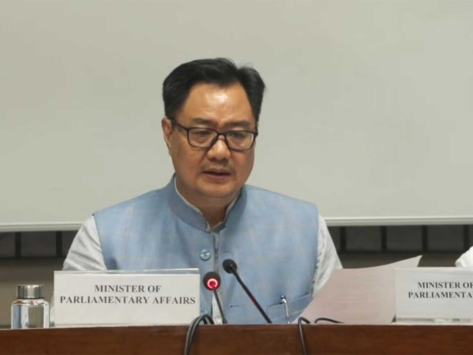Union Minister for Parliamentary Affairs Kiren Rijiju (Photo/ANI)
