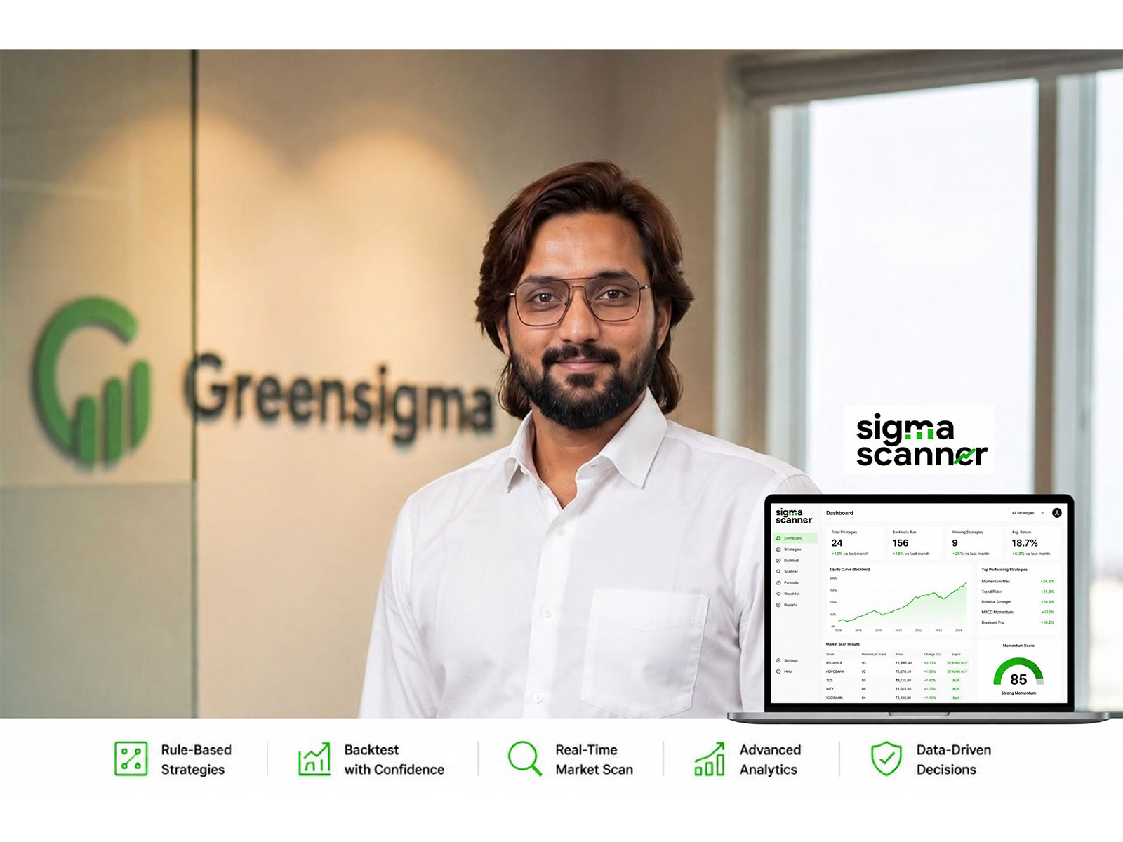 Powered by Sigma AI, the Chennai-based WealthTech platform brings stock discovery, historical backtesting, portfolio management and broker-connected execution into one integrated ecosystem.