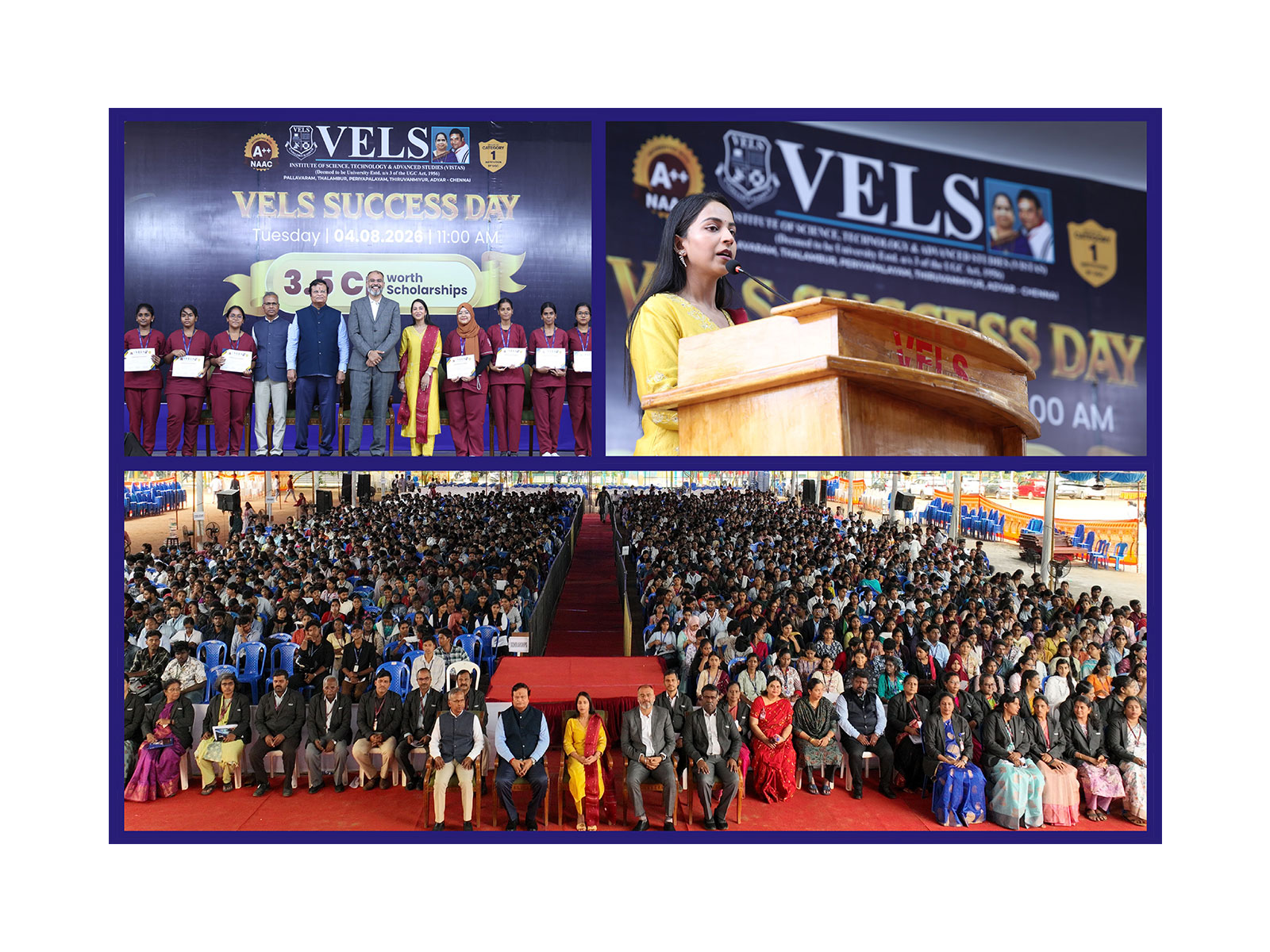VELS Awards Rs. 3.5 Crore in Scholarships to 4,034 Meritorious Students at 'VELS Success Day 2026'