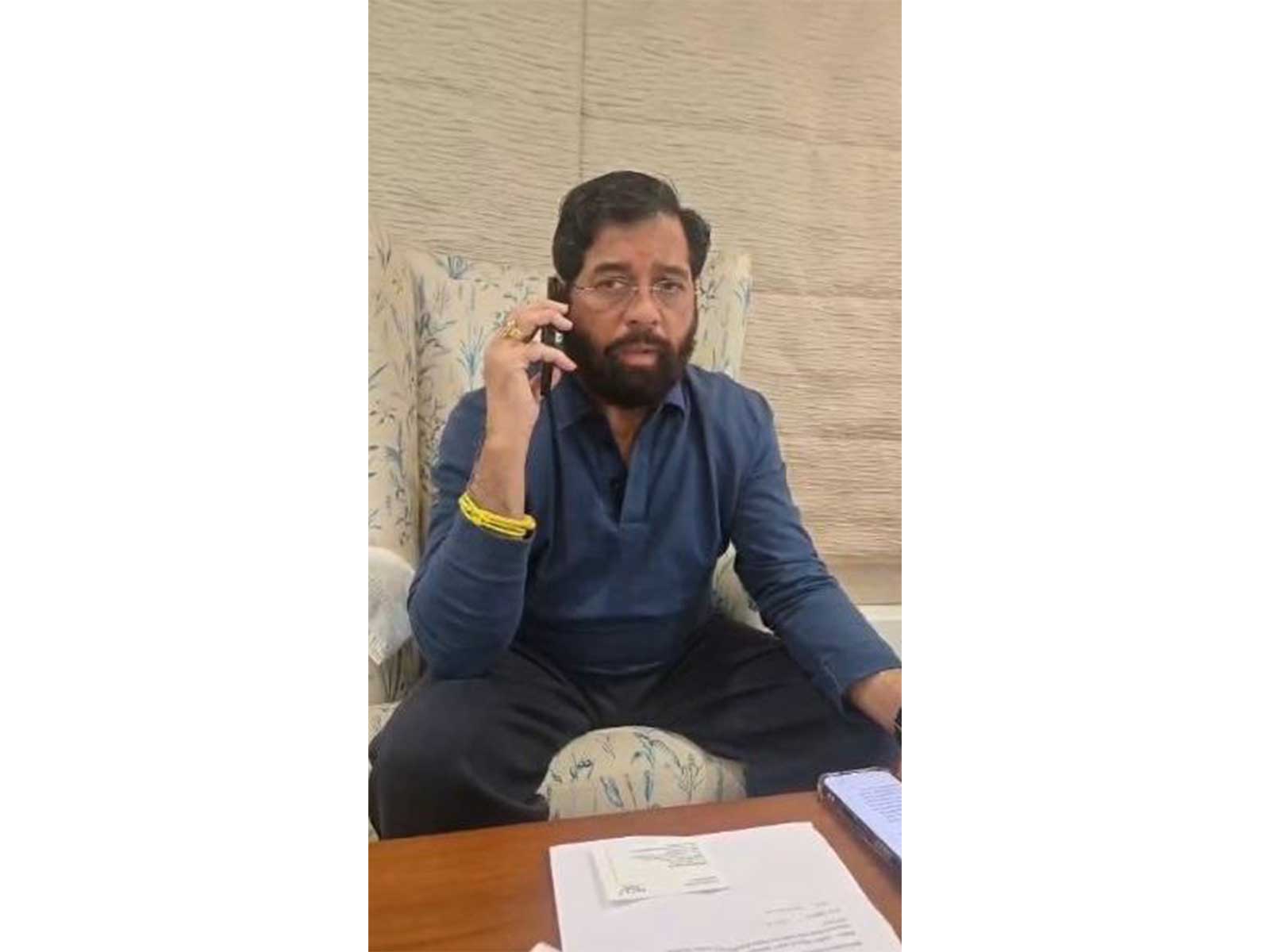 Maharashtra Deputy CM Eknath Shinde speaks to SAD chief Sukhbir Singh Badal, enquires about his health after Nanded Gurdwara attack (Photo: DCMO)