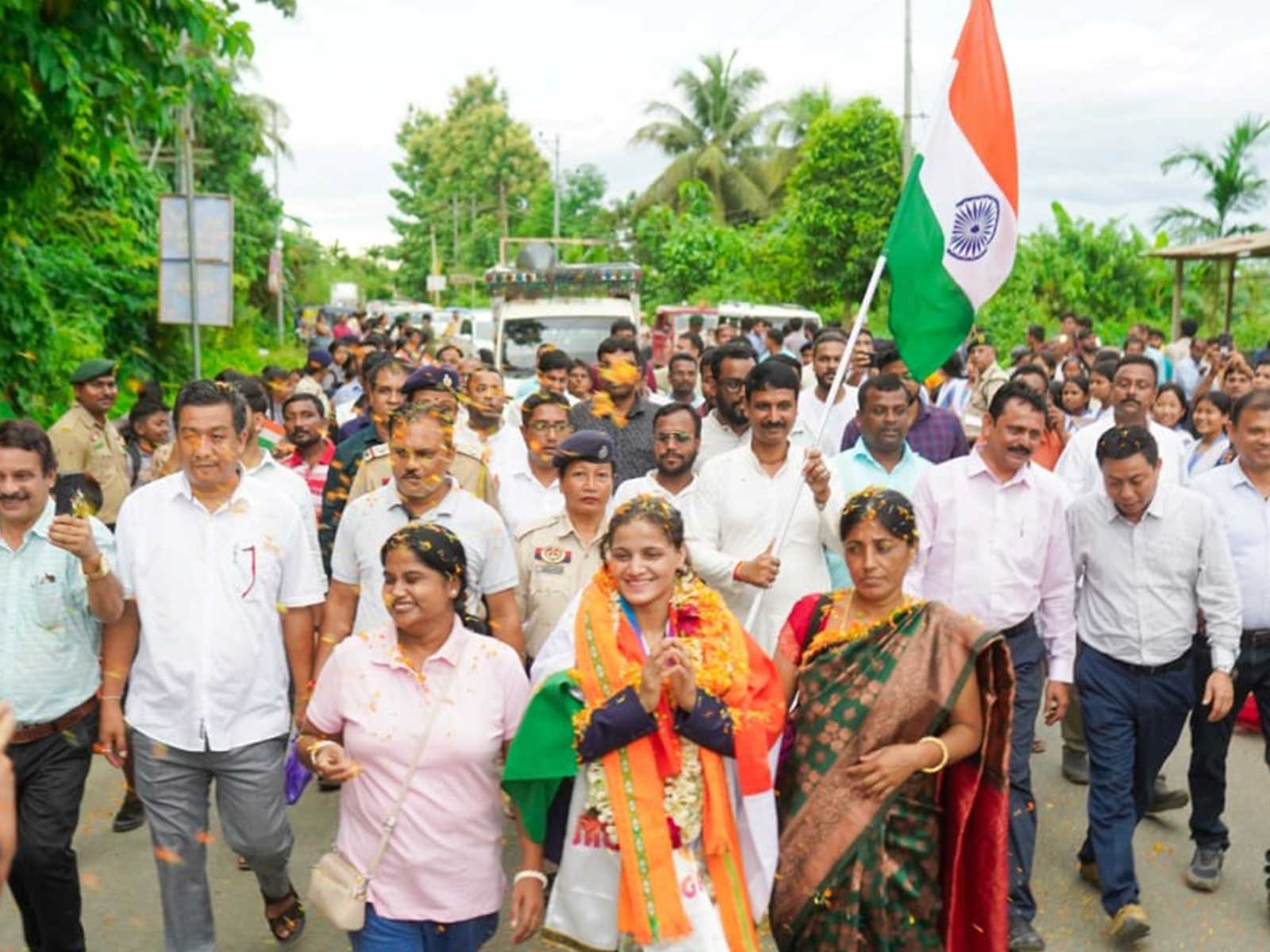 Asmita Dey receives grand homecoming in after CWG gold medal (Photo: CMO Tripura)