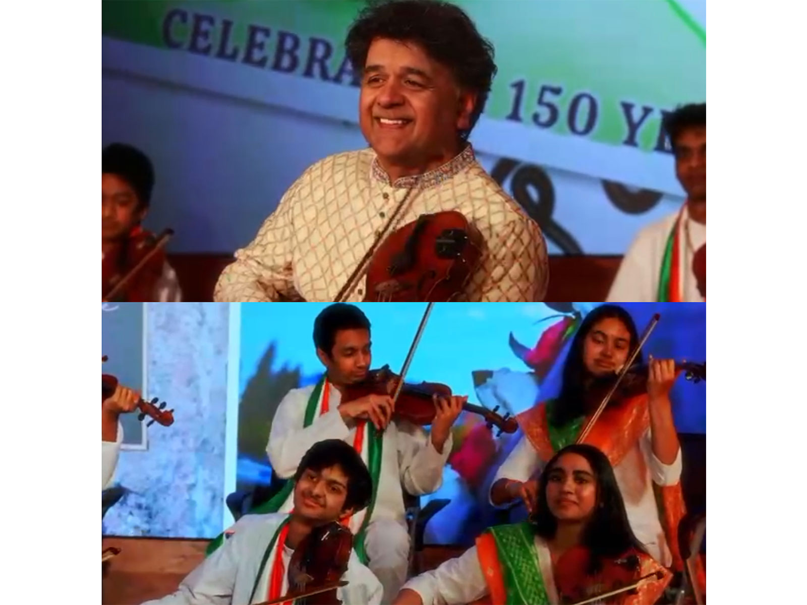 Musician Ganesh Rajagopalan performing with his students (Photo/Consulate General of India Seattle)